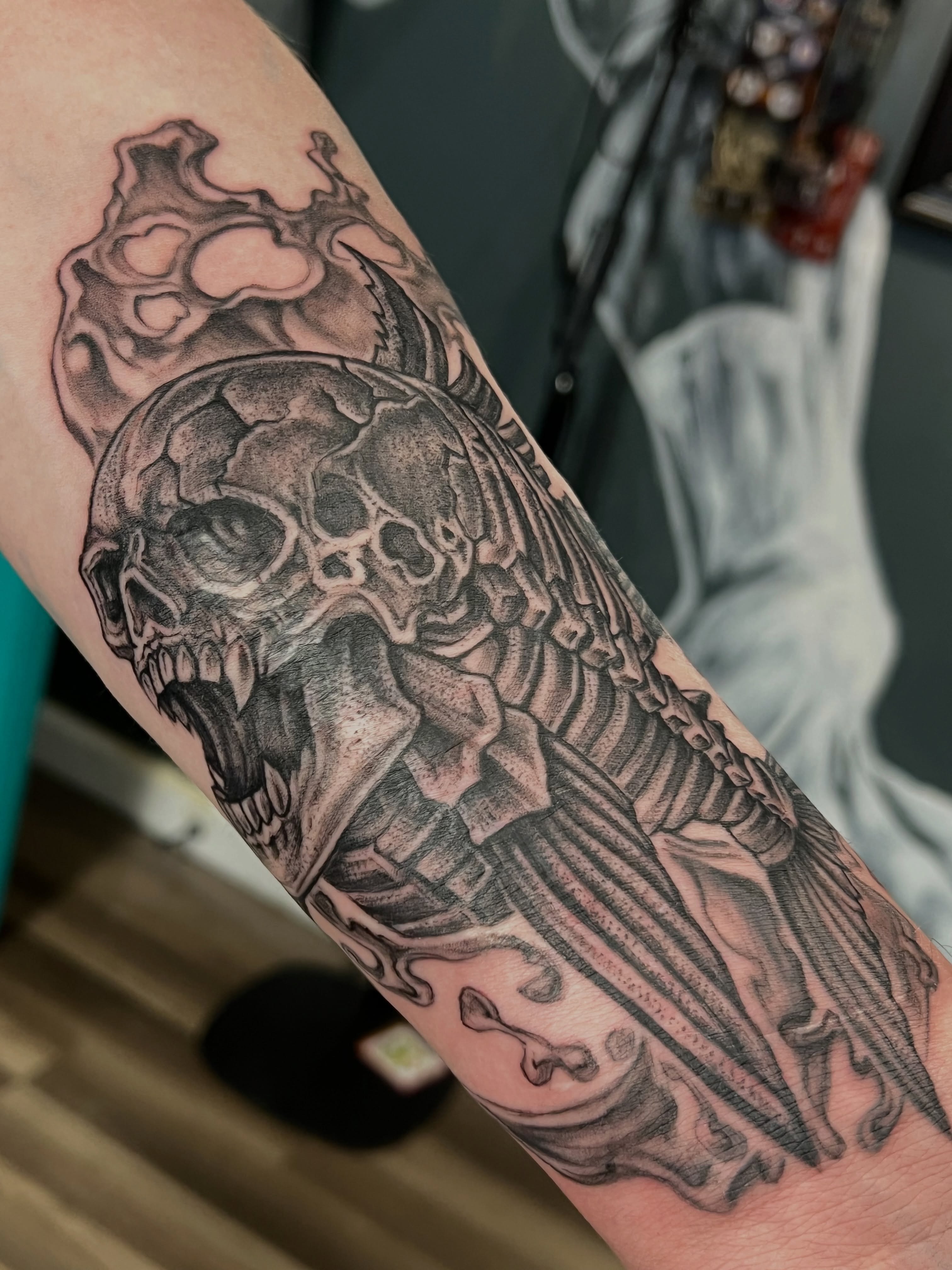 Tattoo by @mrsimontattoo — black_and_grey, realism