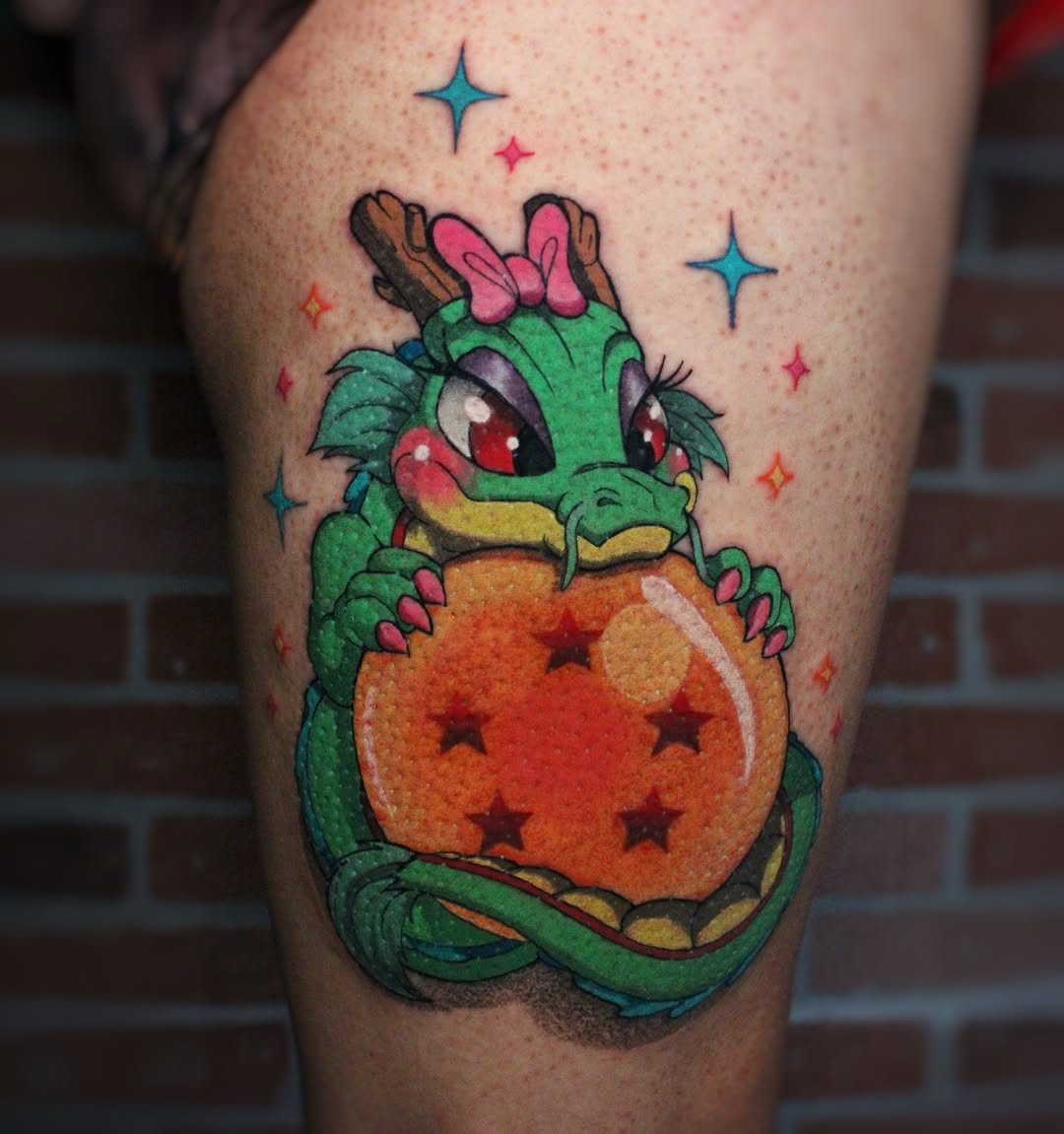 Tattoo by @kathleensanders — dotwork, anime