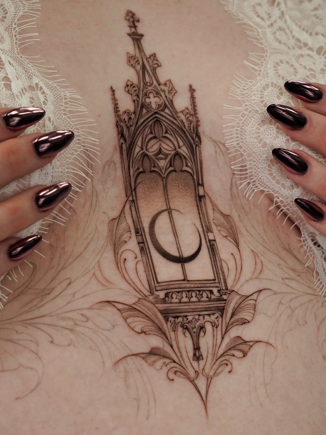 Tattoo by @tinnasole — black_and_grey, ornamental