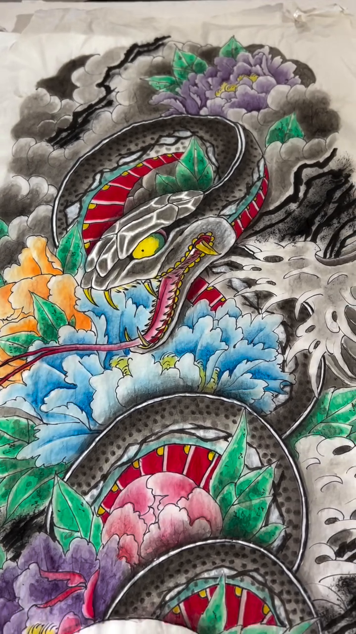 Tattoo by @jimrosal — japanese_irezumi, black_and_grey
