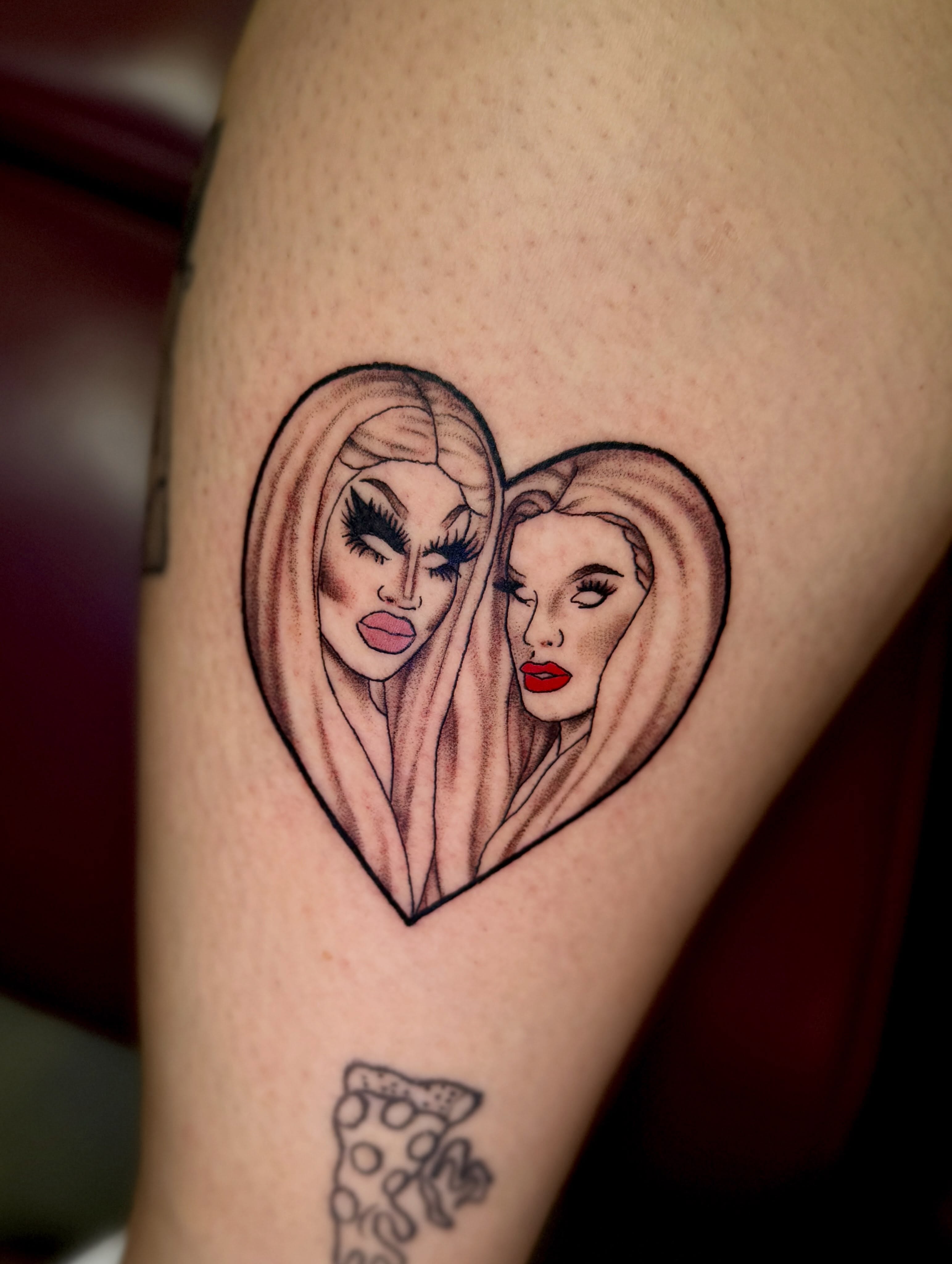 Heart with two faces realism tattoo on the thigh by πβ¨ππ₯π’π©ππΆ β¨π