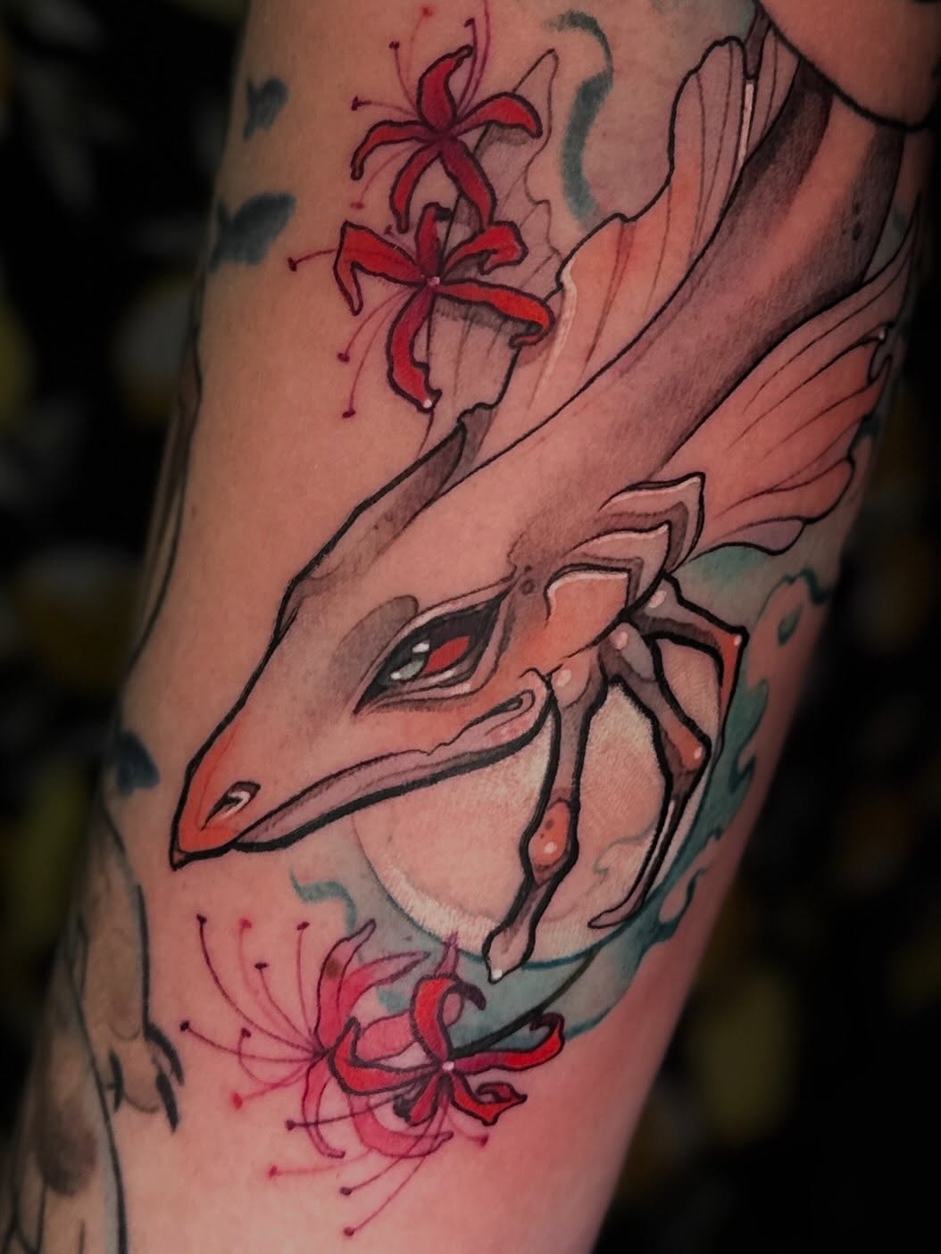Tattoo by @mattisonfire — american_traditional, watercolor
