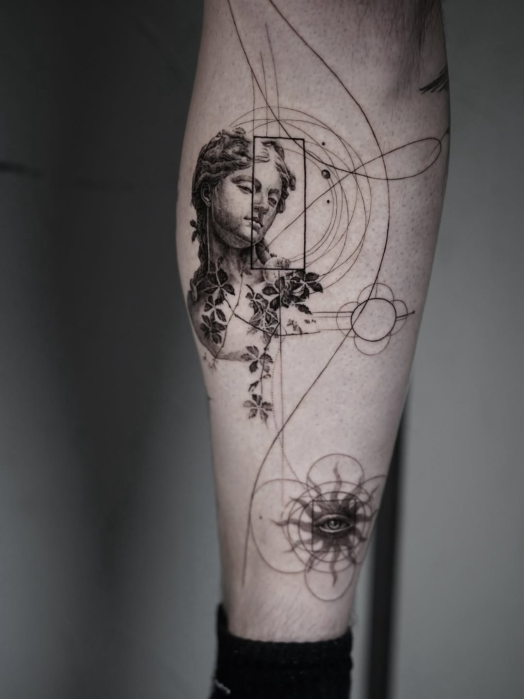 Tattoo by @the_devlintattoos — realism, geometric