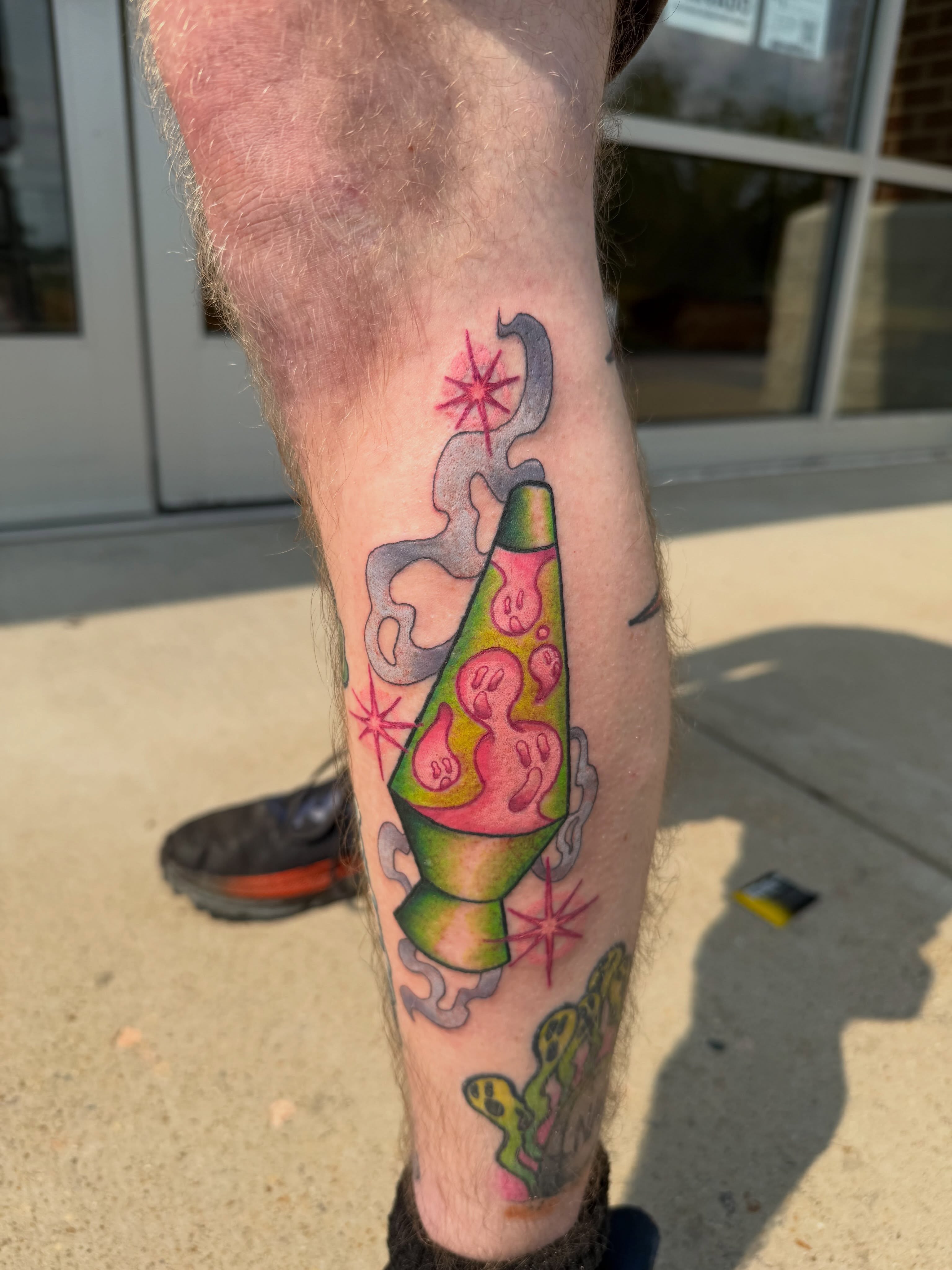 Lava lamp new school tattoo on the forearm by Bry
