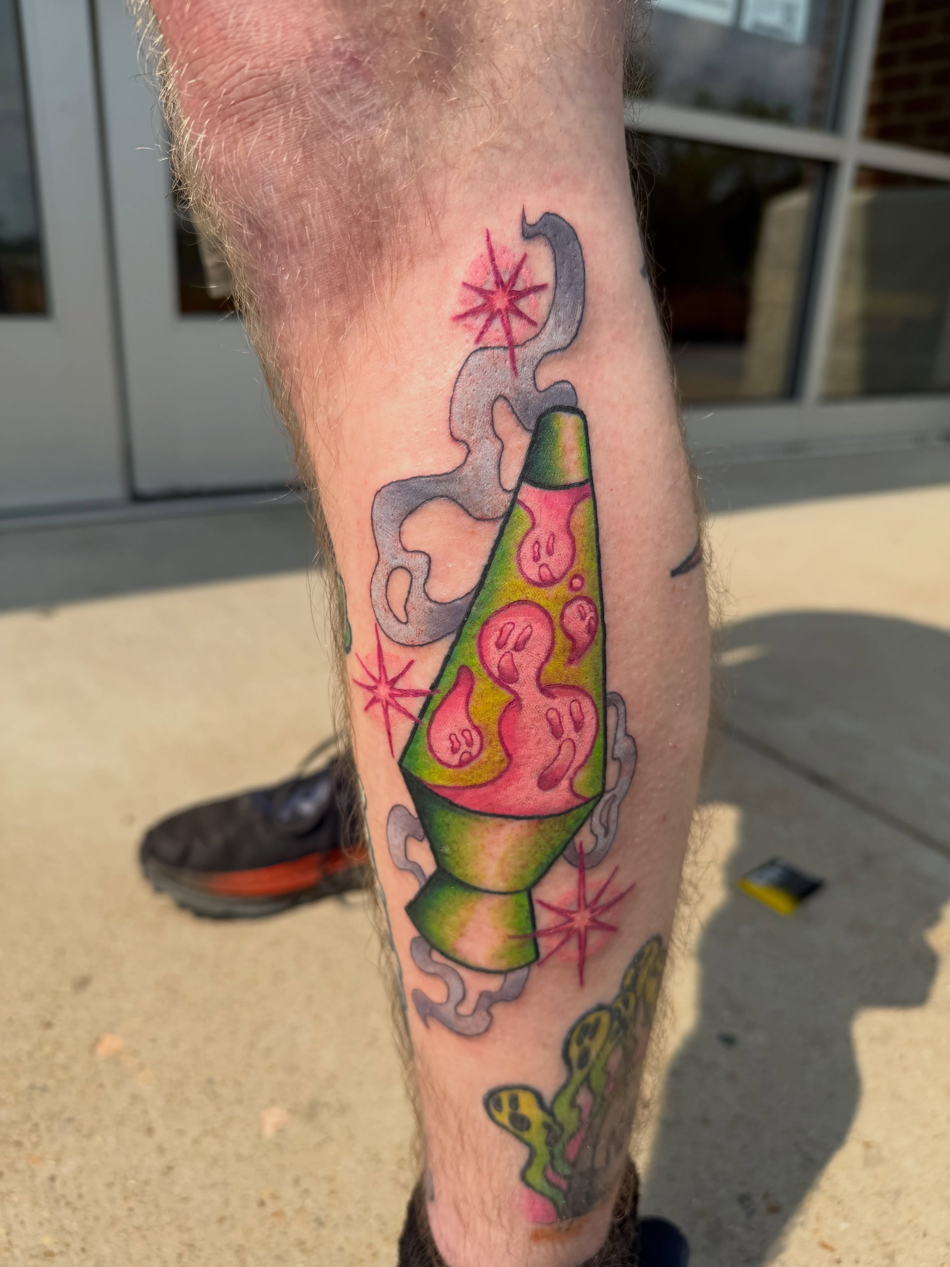 Lava lamp new school tattoo on the forearm by Bry