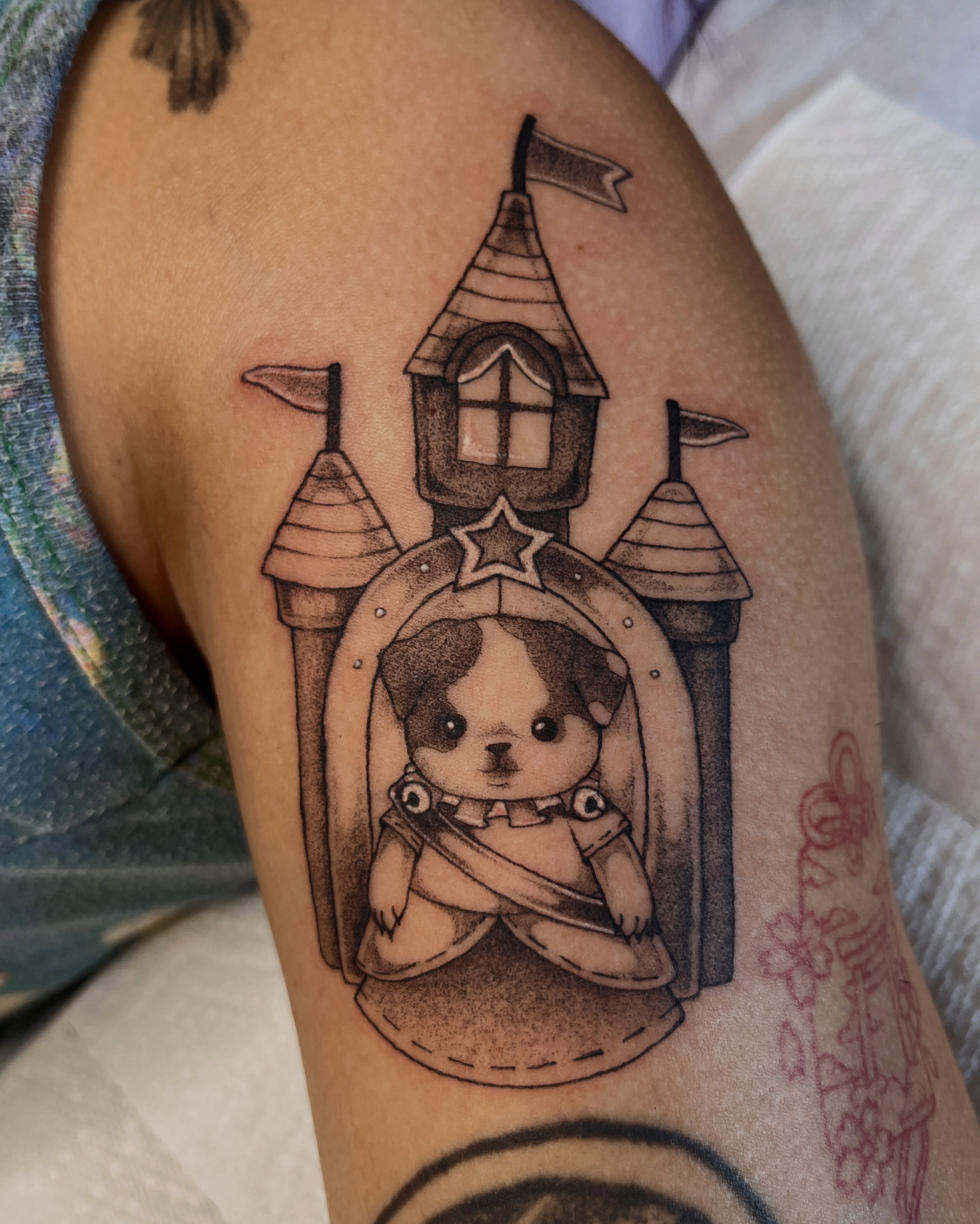 Tattoo by @capricornpokes — black_and_grey