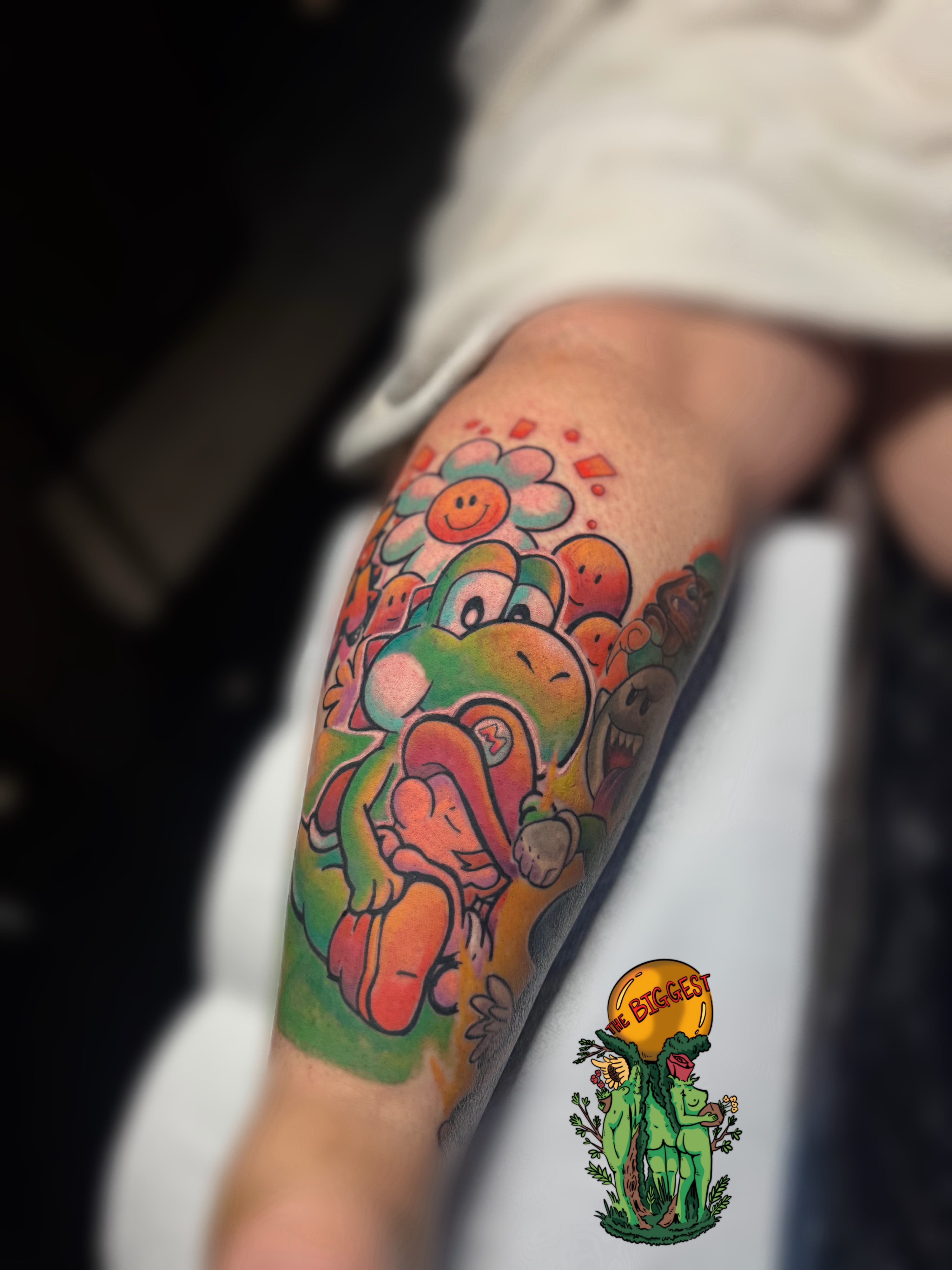 Knight and dragon dotwork tattoo on the forearm by Marques Neal
