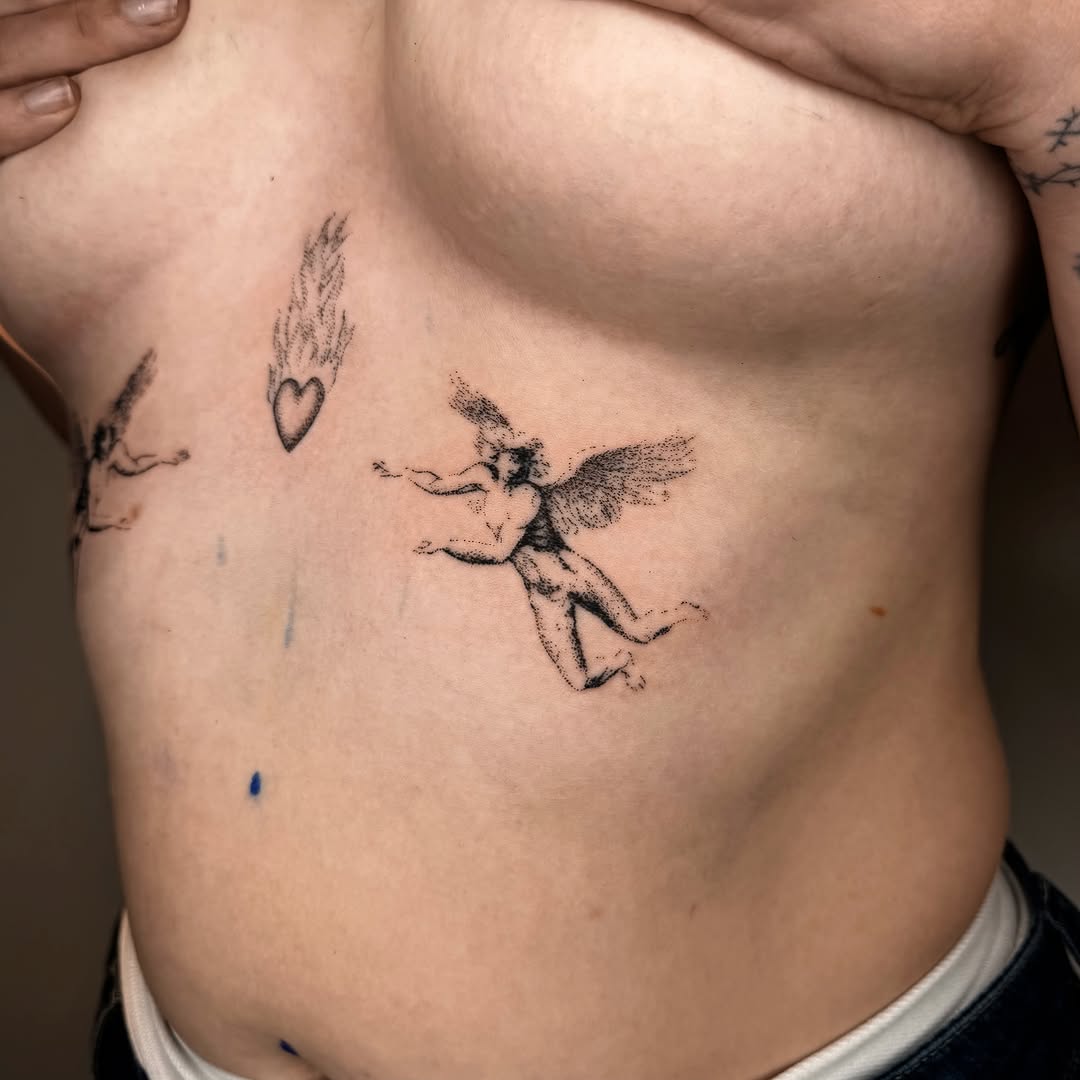 Tattoo by @handpokeforever — black_and_grey