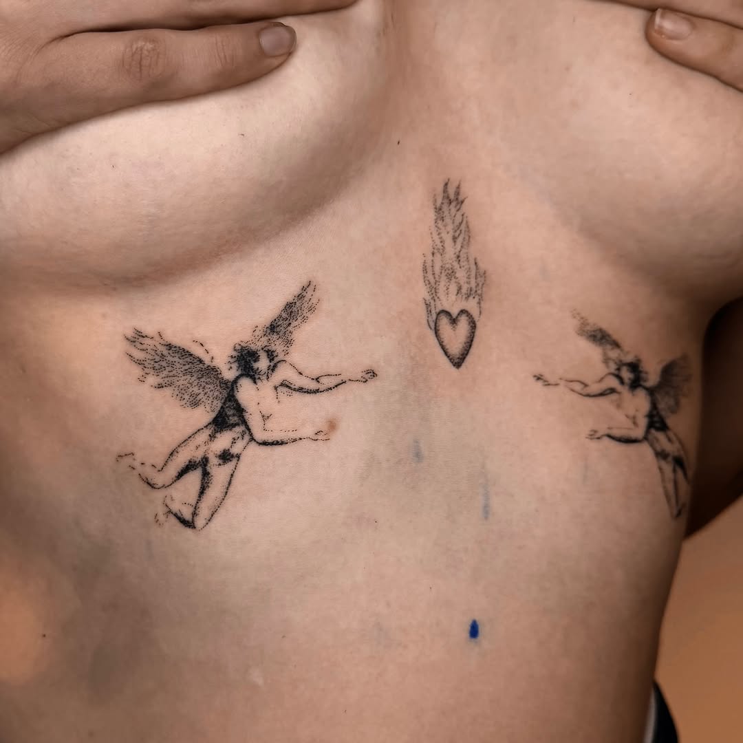 Tattoo by @handpokeforever — black_and_grey