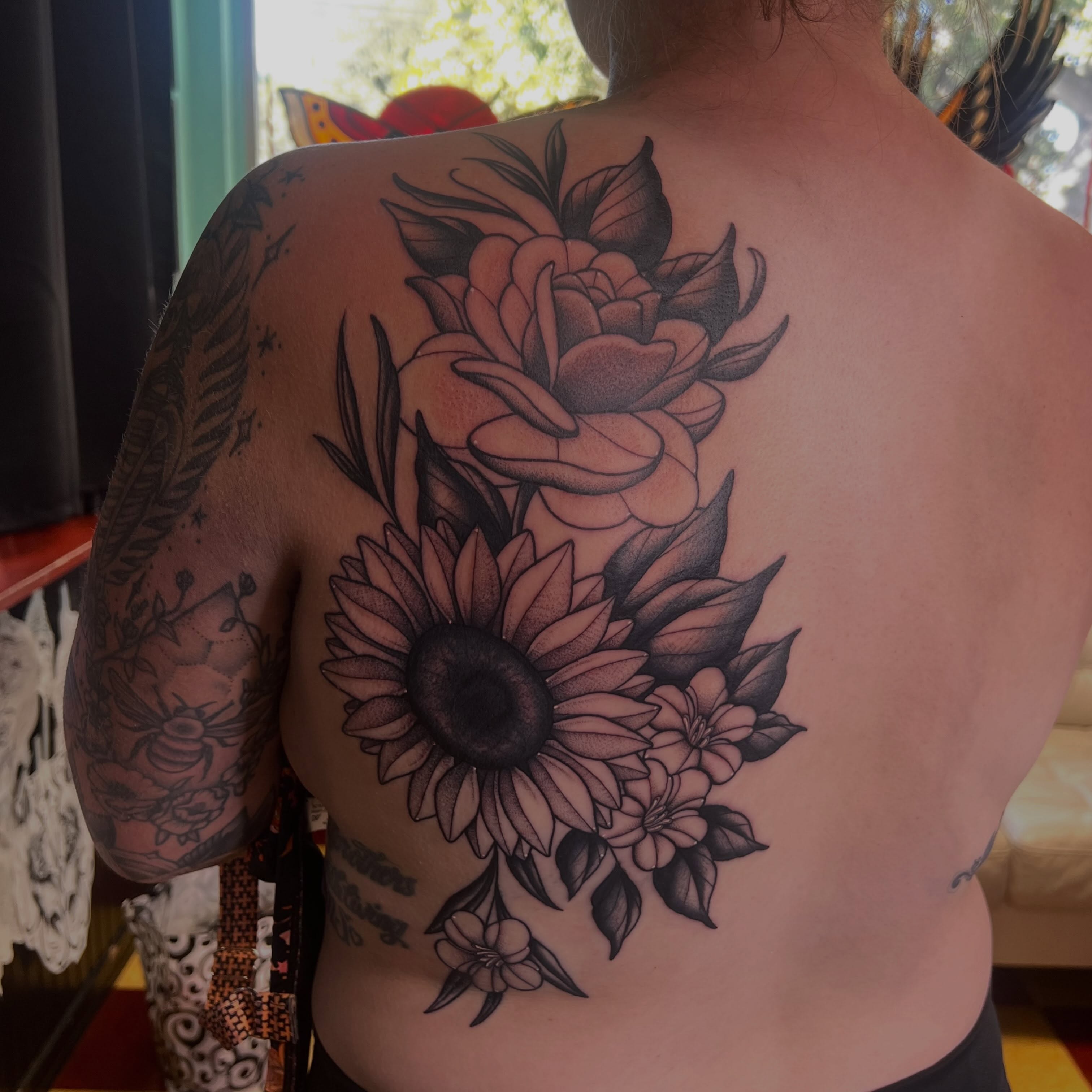 Tattoo by @molliecooltattoos — dotwork, black_and_grey