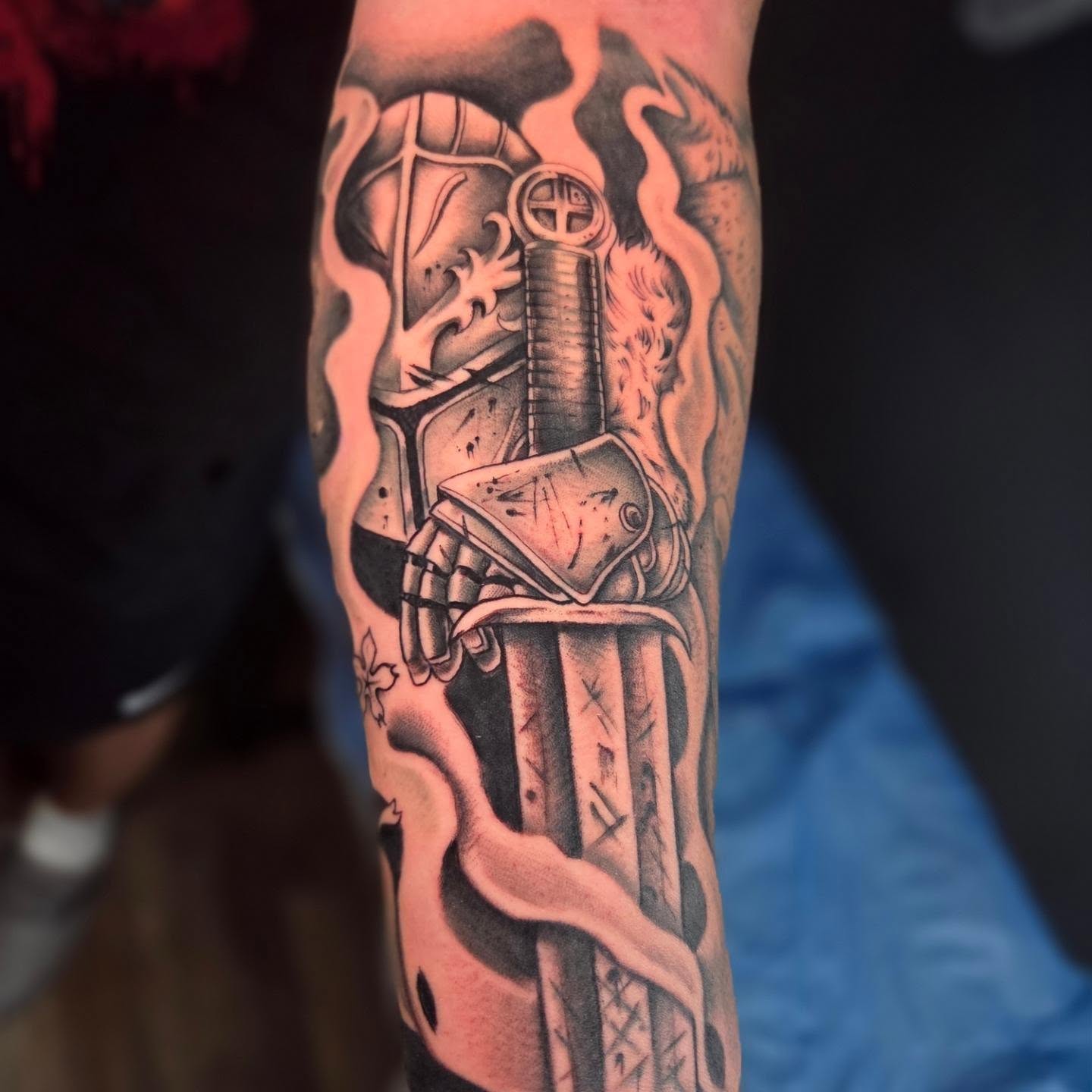 Tattoo by @jermwarfare_tattoos — black_and_grey