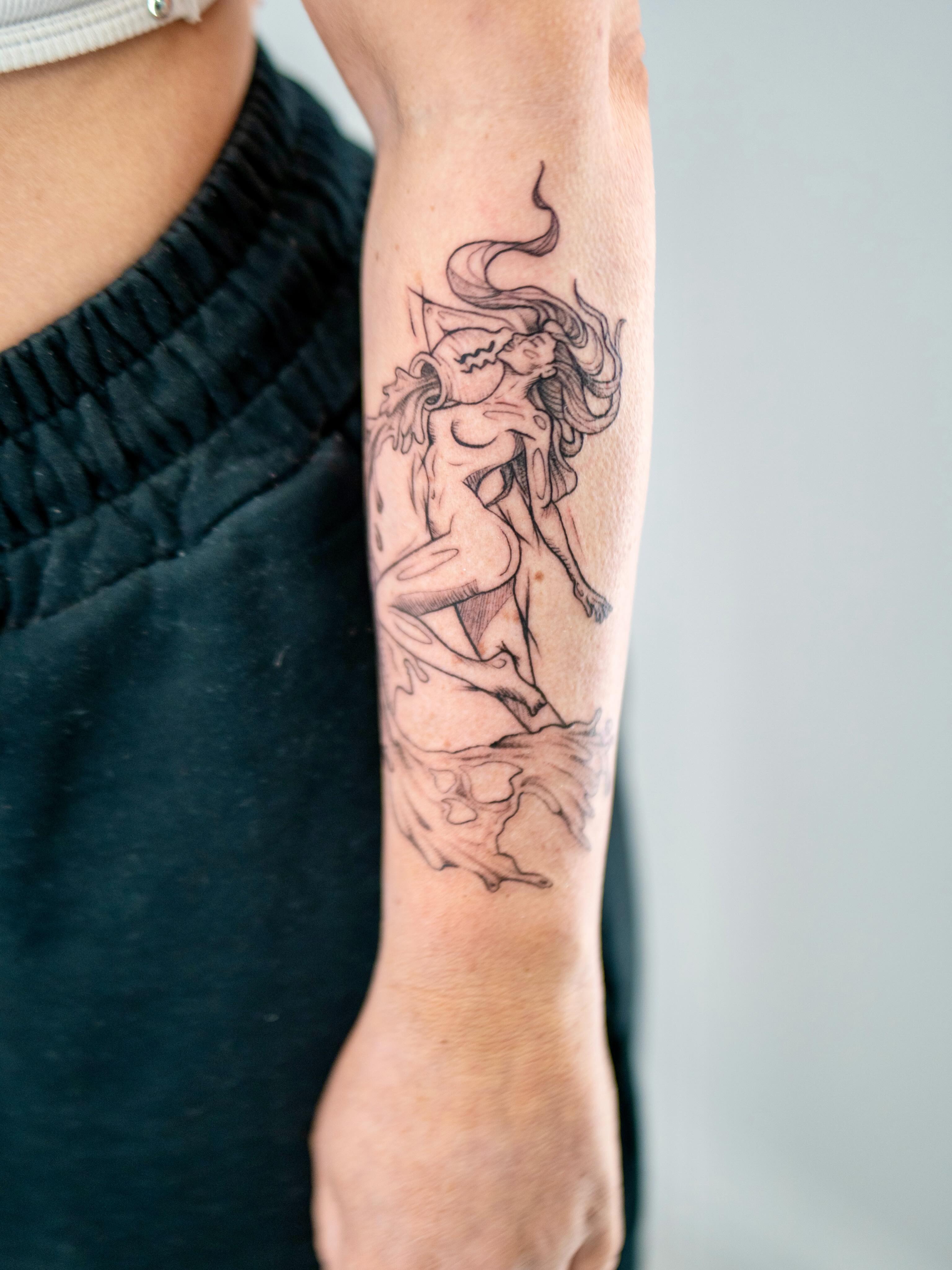 Tattoo by @skylito_creations — black_and_grey