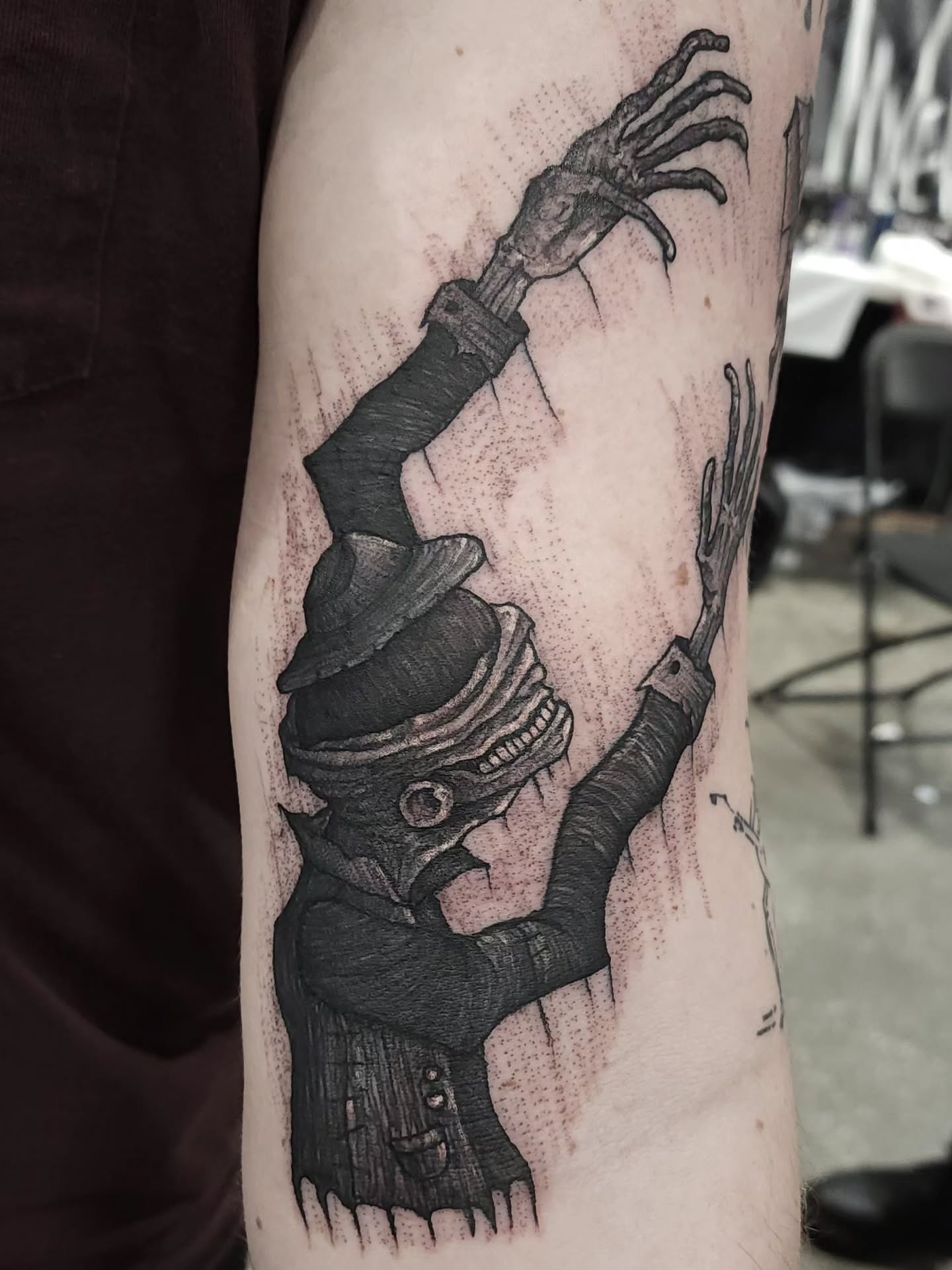 Tattoo by @george_labrada — dotwork, black_and_grey