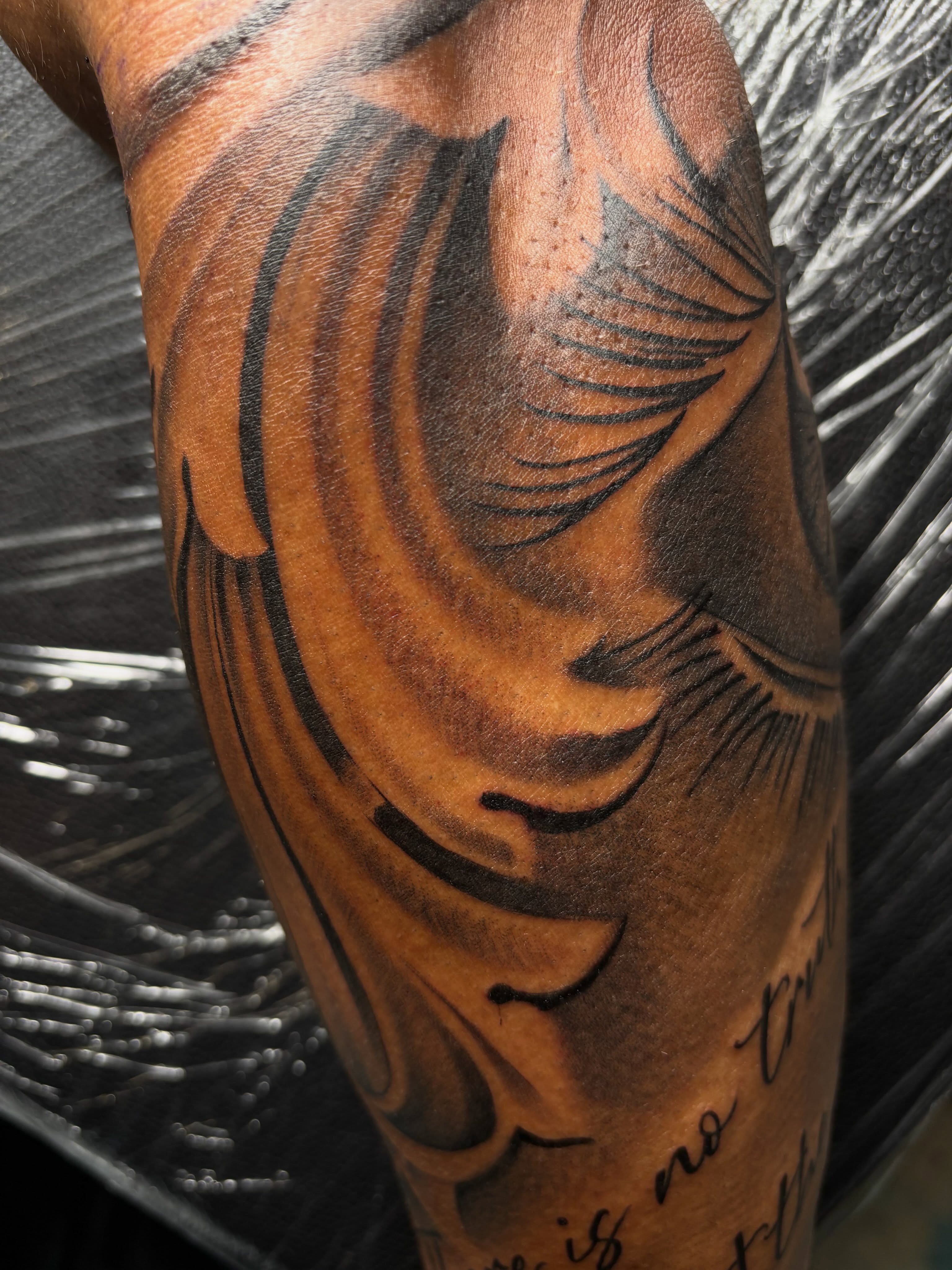 Bird black and grey tattoo on the forearm by Jay Daartist