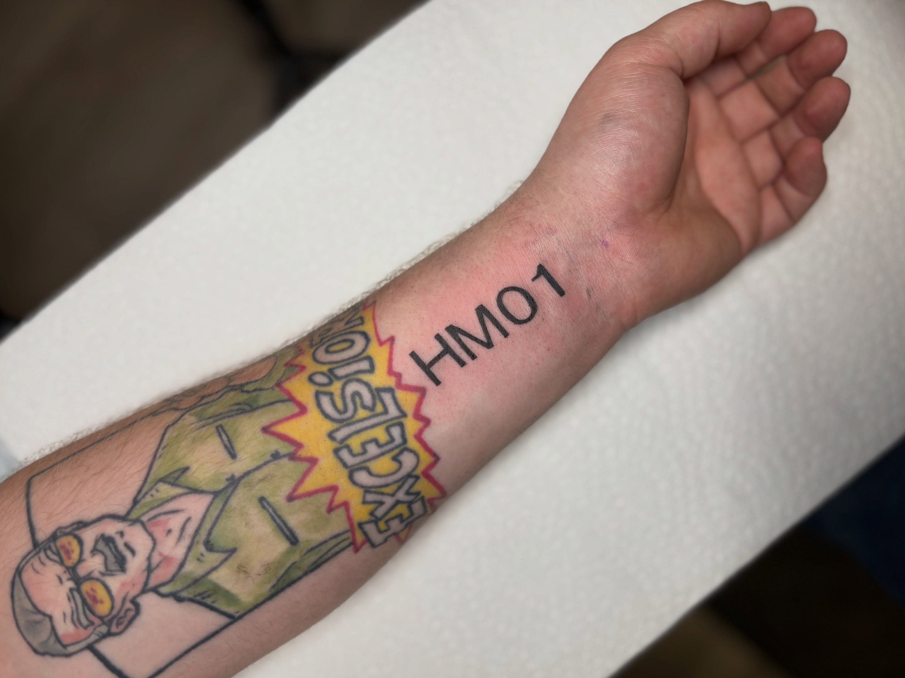 Excision American traditional tattoo on the forearm by ππ‘ππ―π² πππ₯π₯ππ²