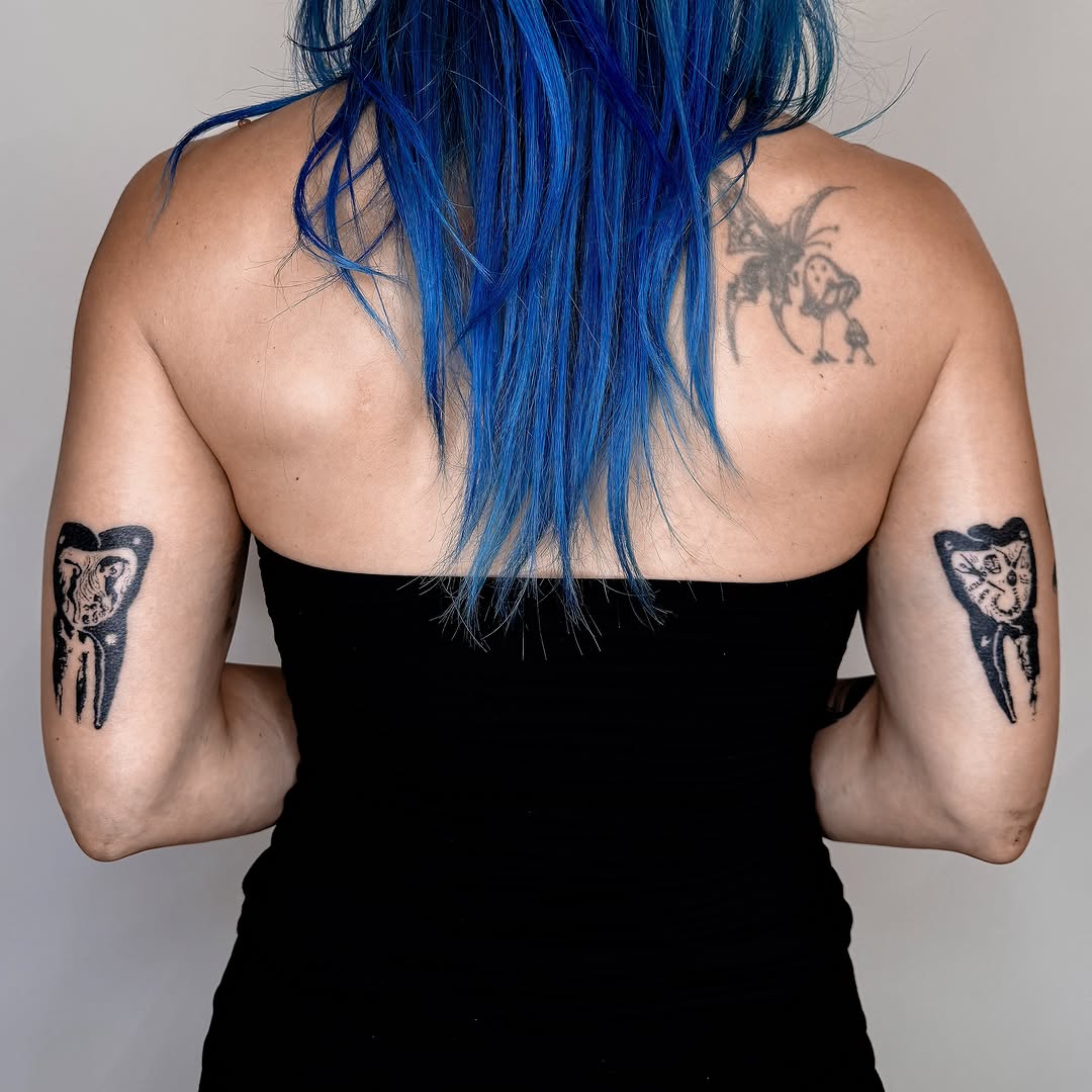 Teeth black and grey tattoo on the back by Javier  Darder 𓃭𓀠✬✹☄︎❁☠︎³³