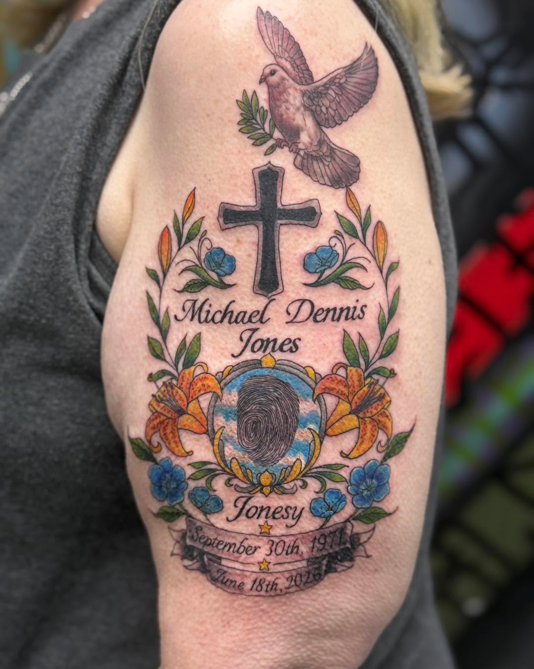 Tattoo by @tattoosbysoldiermike — realism, lettering_script