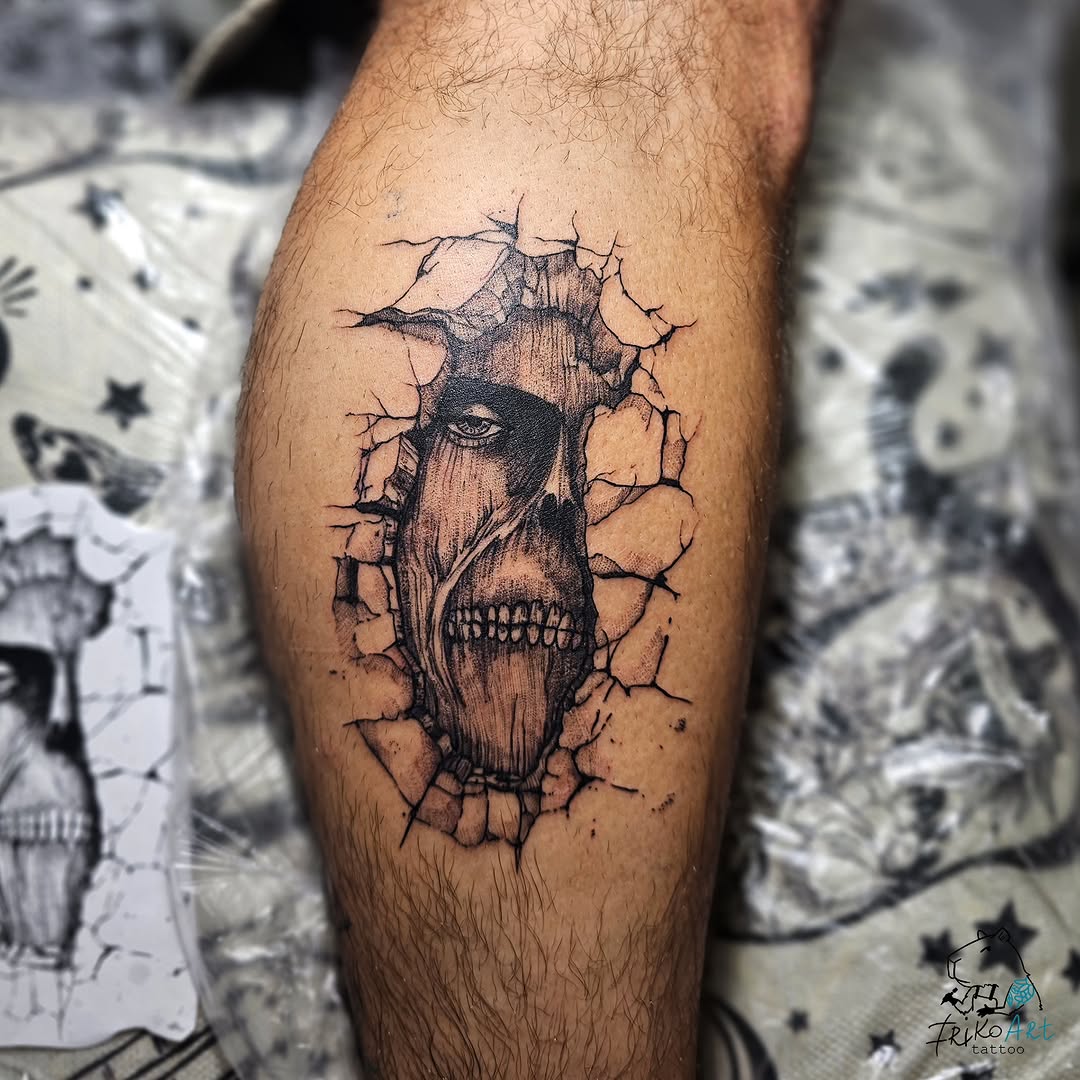 Tattoo by @irikoart_tattoo — realism, black_and_grey