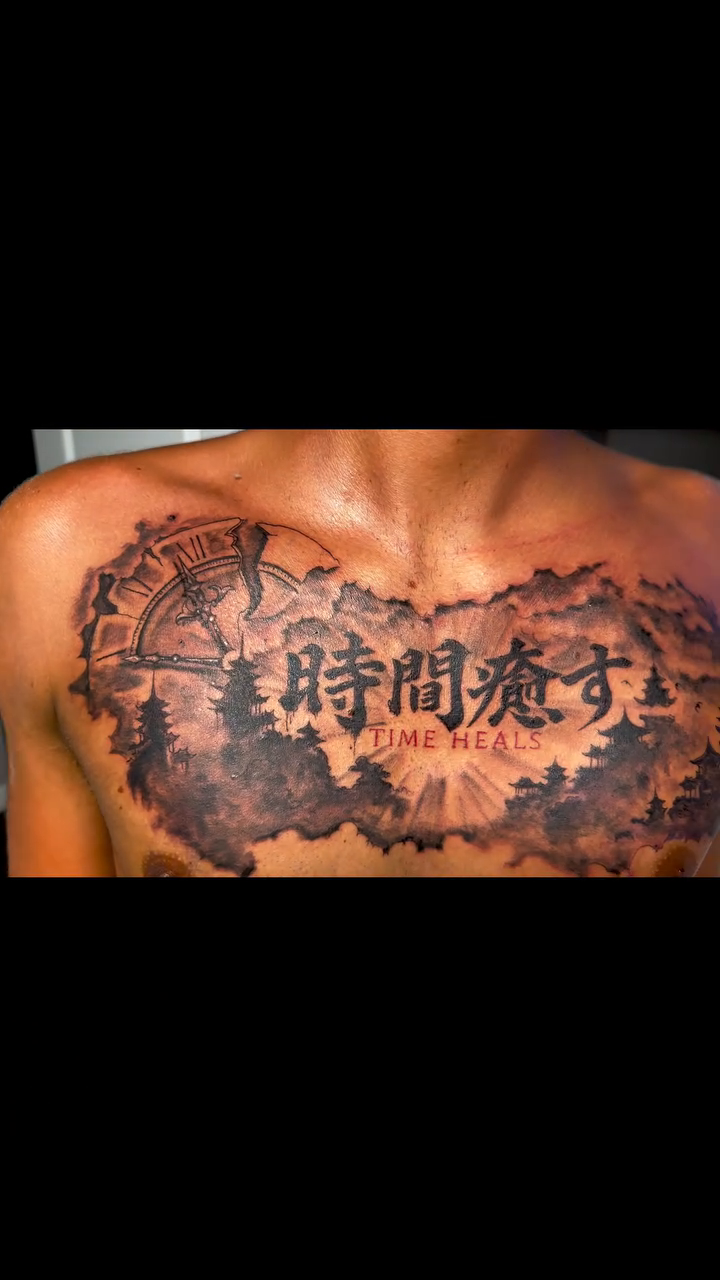 Tattoo by @tat2reign_85 — black_and_grey, lettering_script