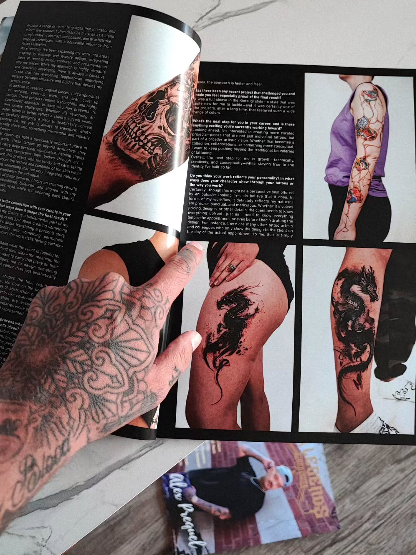 Dragon black and grey tattoo on the thigh by 𝗔𝗟𝗘𝗫 𝗣𝗥𝗘𝗤𝗨𝗘𝗟 𝗧𝗔𝗧𝗧𝗢𝗢𝗦 𝗖𝗛𝗜𝗖𝗔𝗚𝗢 ™, Chicago, Illinois
