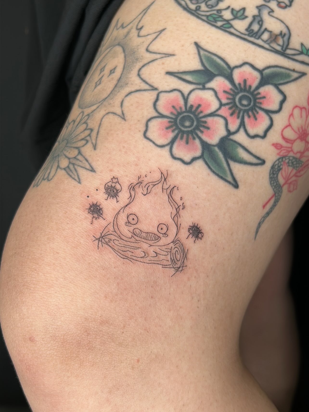 Tattoo by @tsuinami.tattoos — dotwork, surrealism
