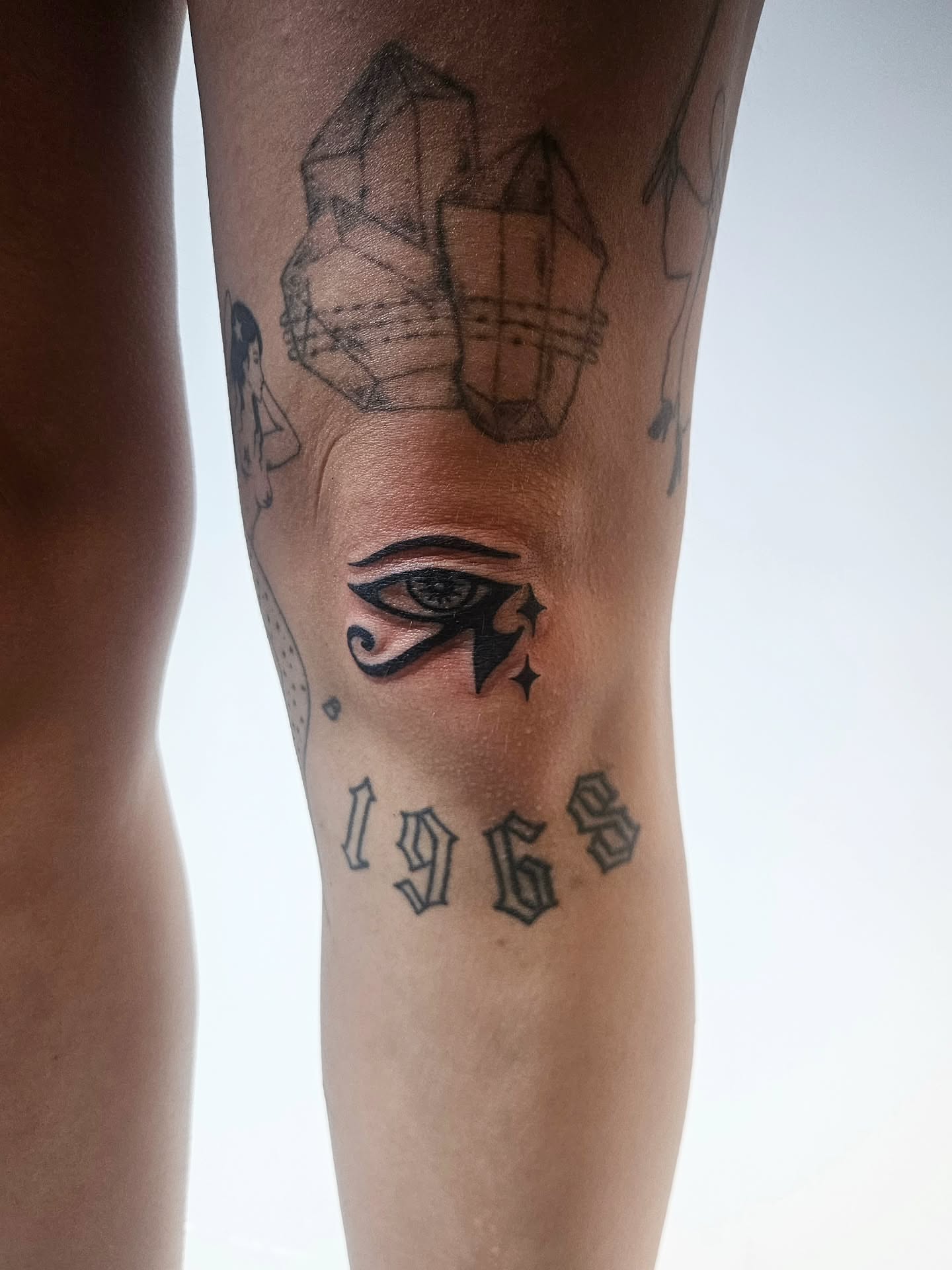 Eye of horus geometric tattoo on the forearm by Ammy