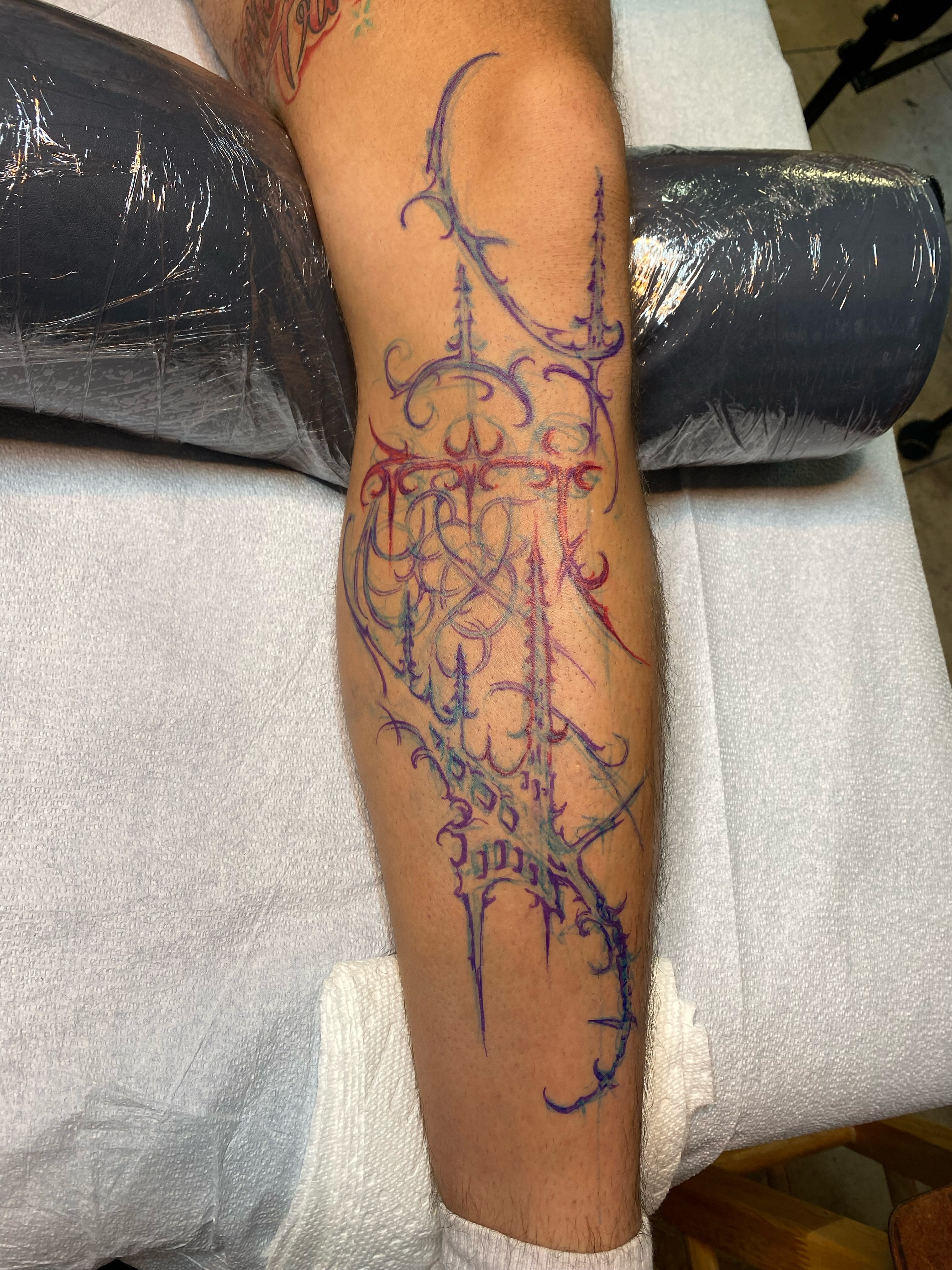 Cross ornamental tattoo on the forearm by Vivian HavaTattoo, Richmond, Virginia
