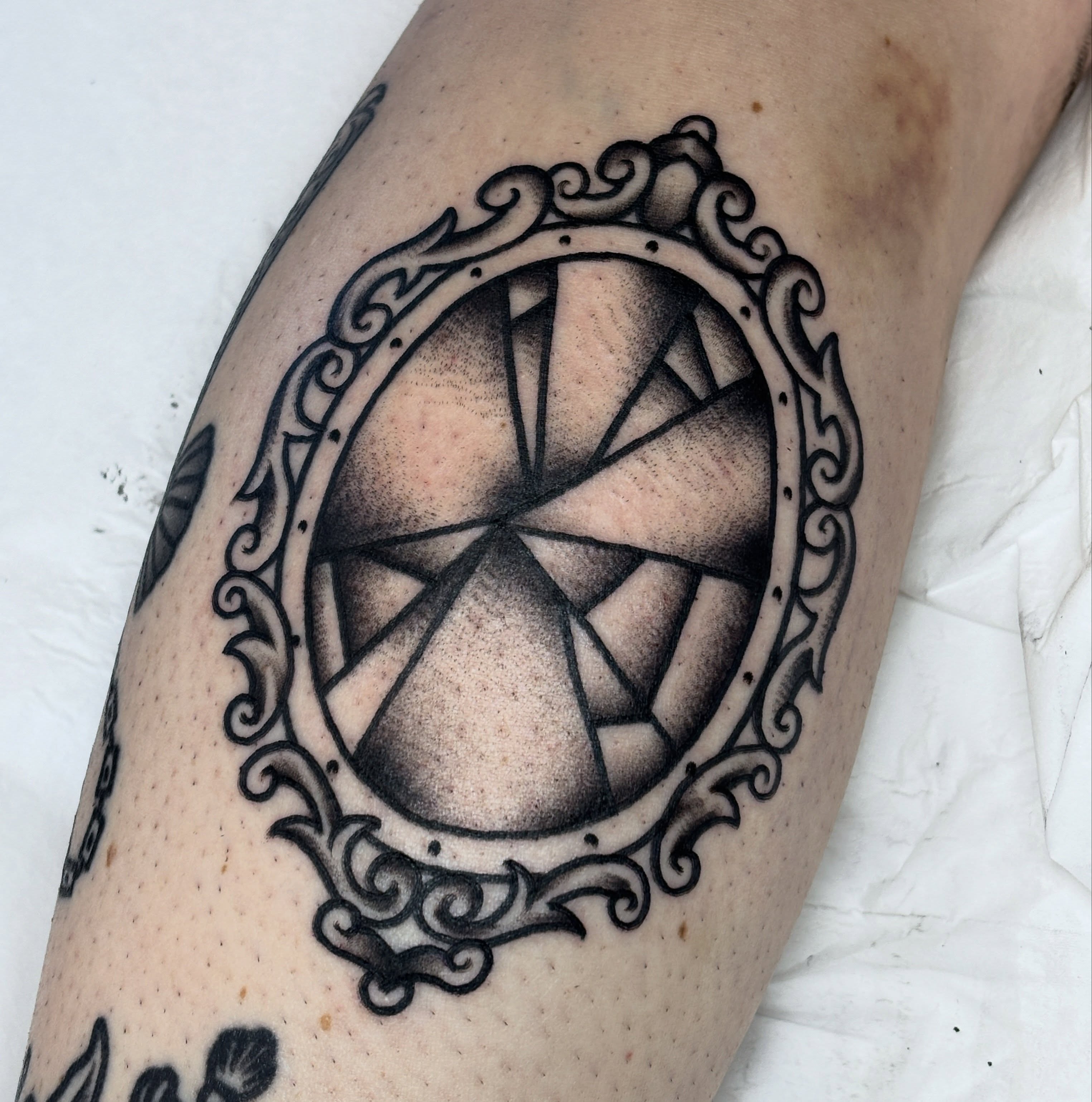 Tattoo by @smythtattoo — dotwork, geometric