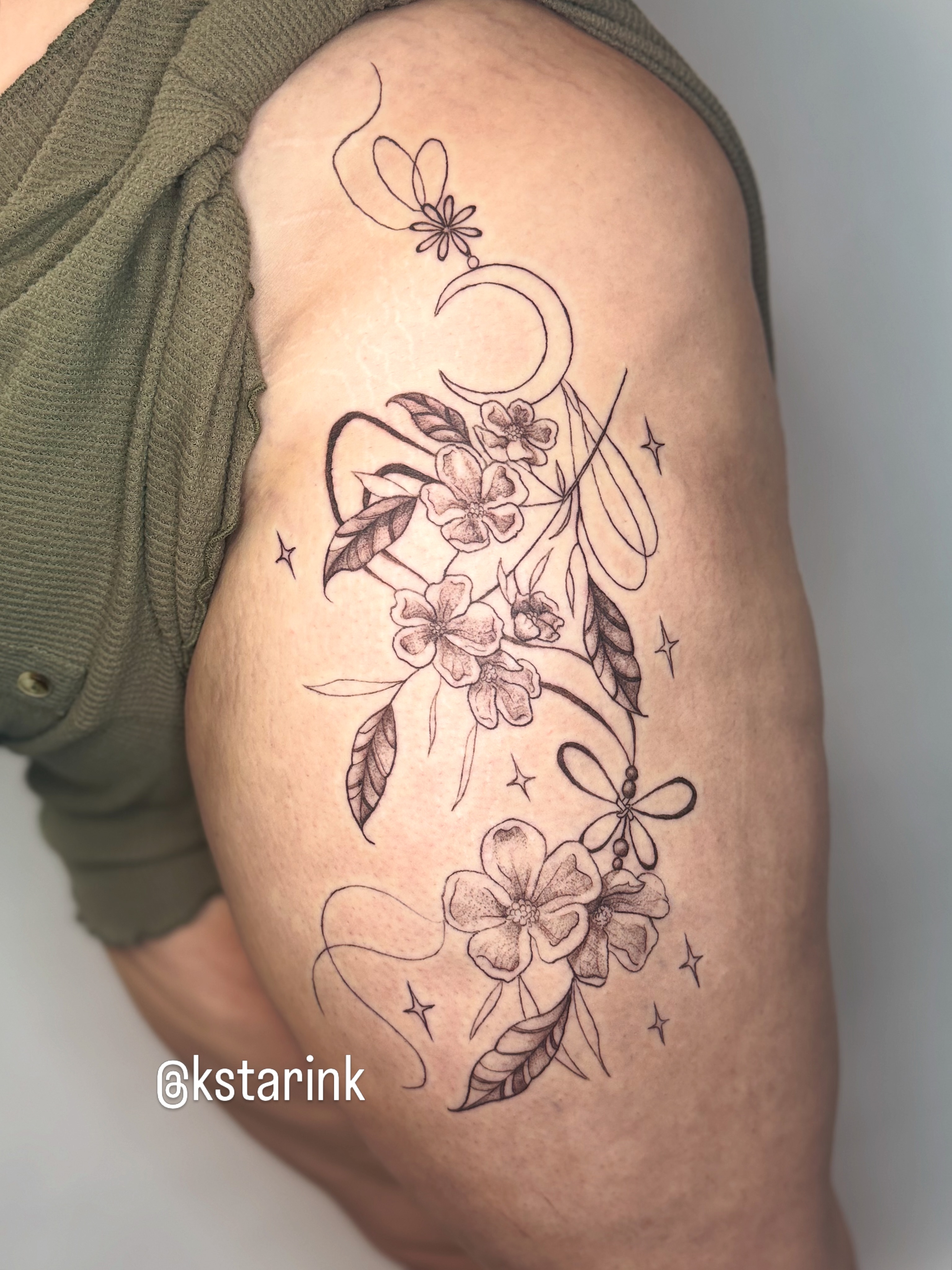 Tattoo by @kstarink — black_and_grey, ornamental