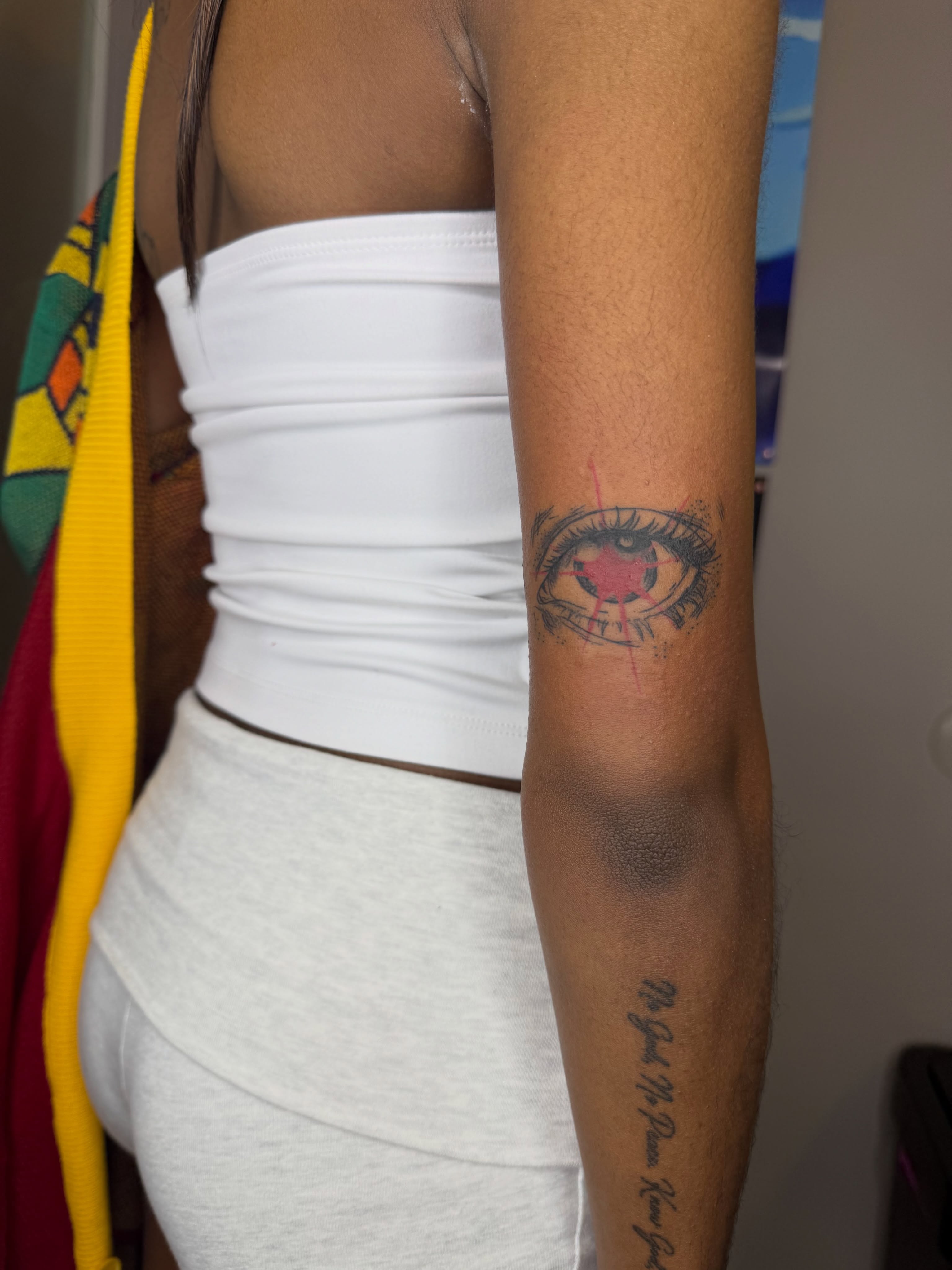 Eye realism tattoo on the forearm by Room 707 Tattoo 🍰🍓