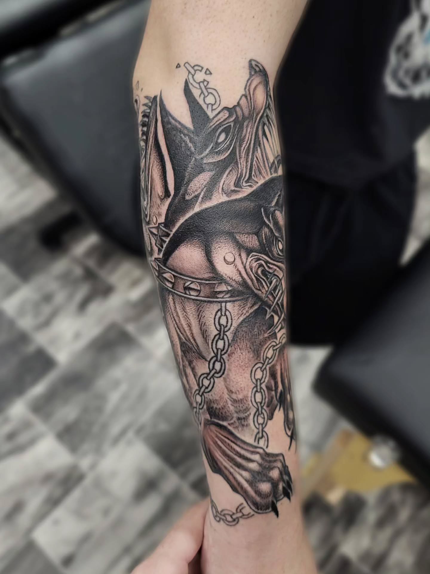 Demon realism tattoo on the forearm by TEA ☕️ Tattoos