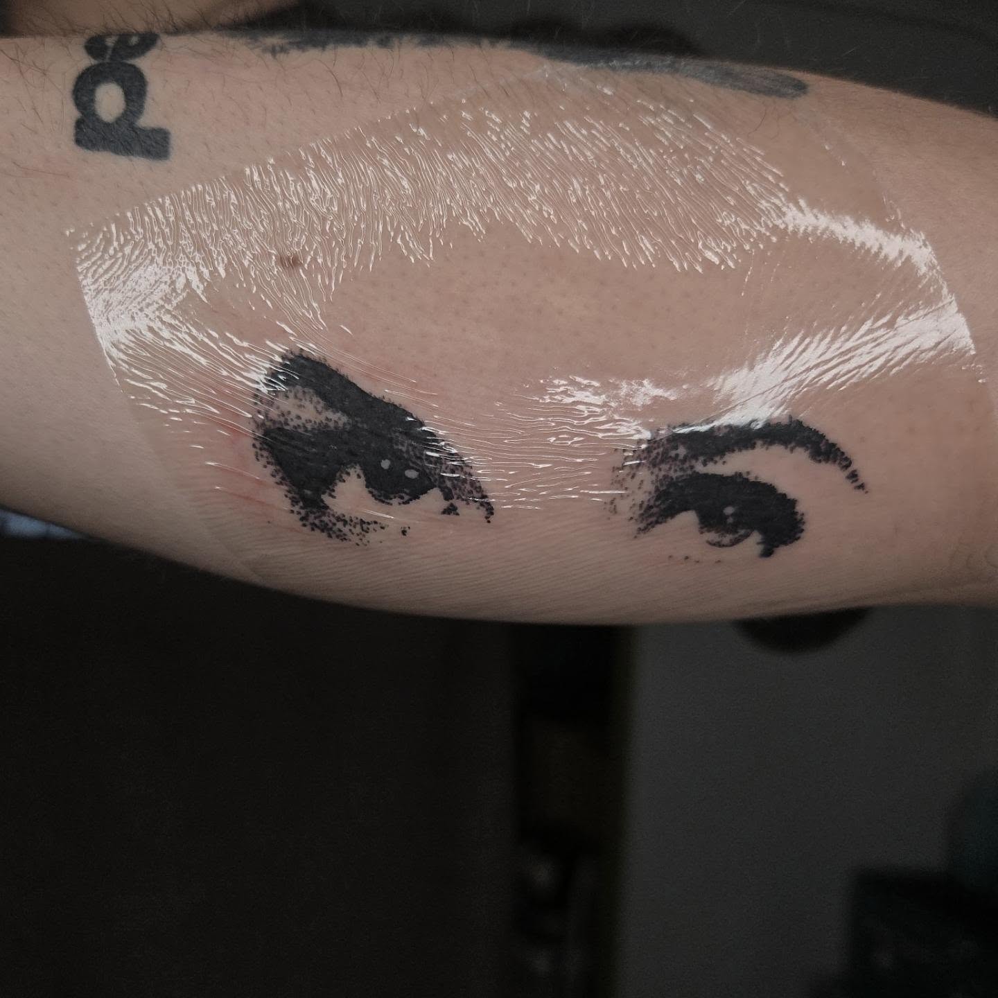 Eyes dotwork tattoo on the forearm by ⚙️ 𝔄𝔞𝔯𝔬𝔫 𝔇. ⚙️