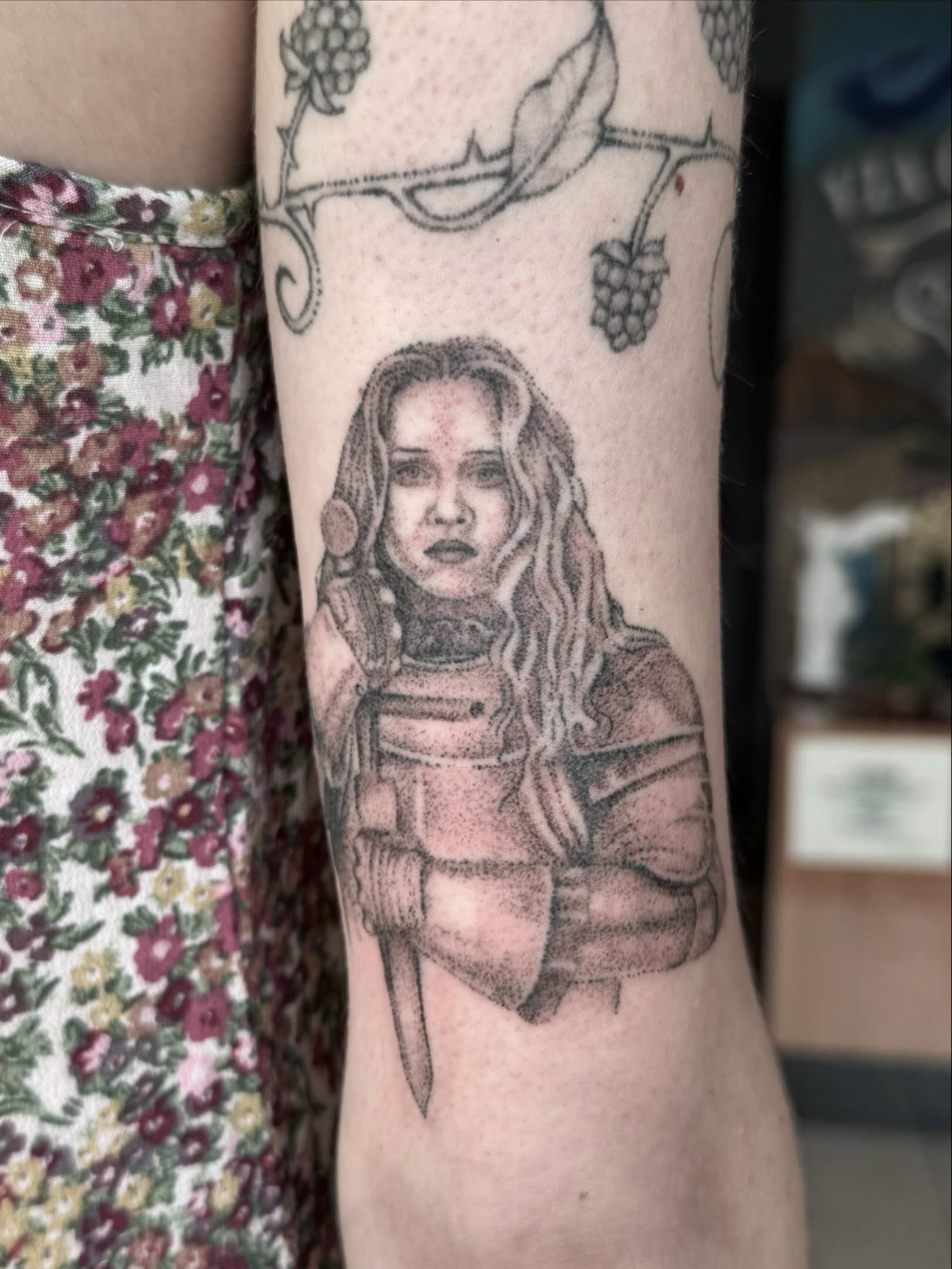 Portrait of a woman dotwork tattoo on the forearm by πΏππΌππ πππππππ