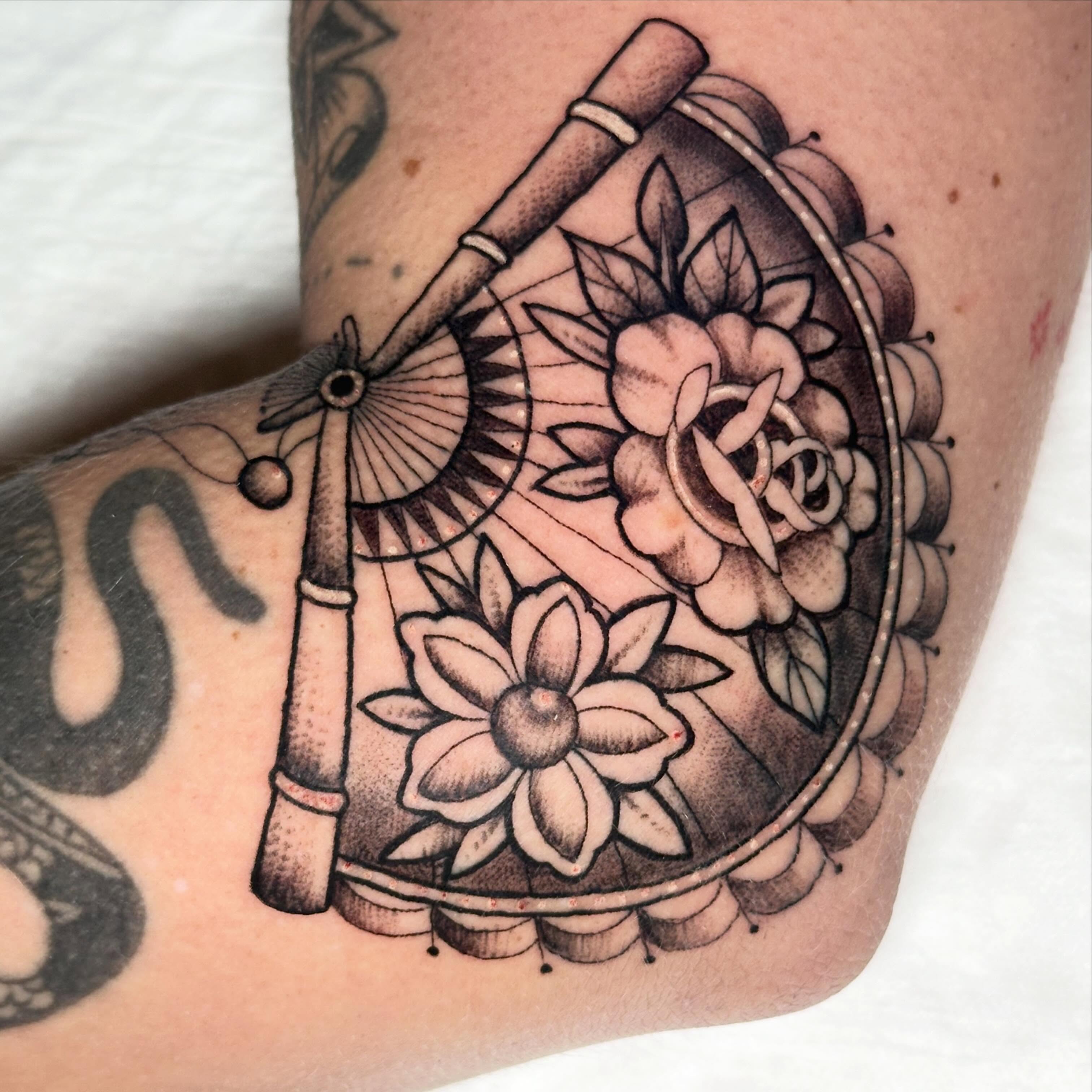Flower mandala geometric tattoo on the forearm by Jenni Hand - Tattoo, Maryville, Tennessee