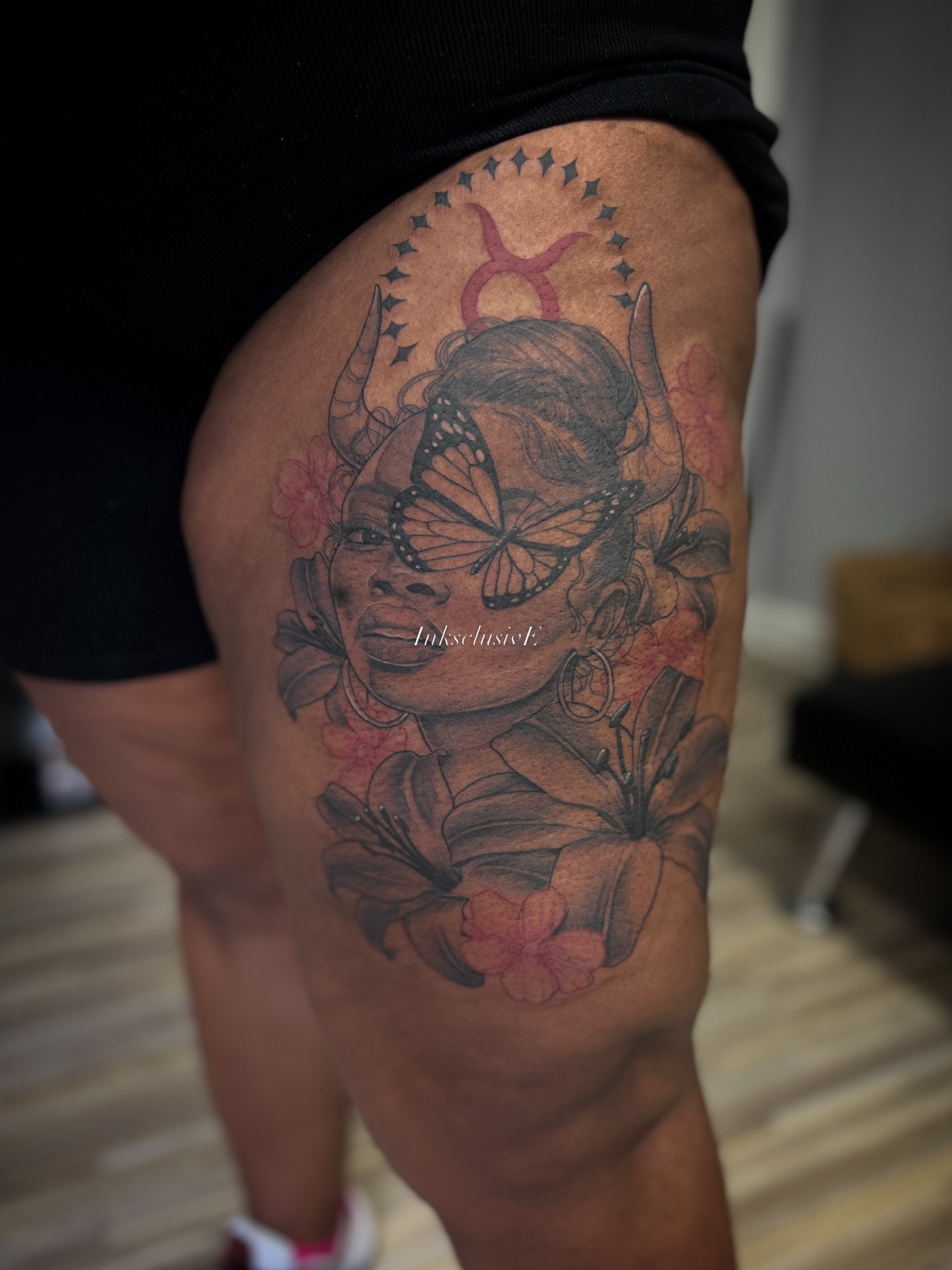 Tattoo by @inksclusive — black_and_grey, realism