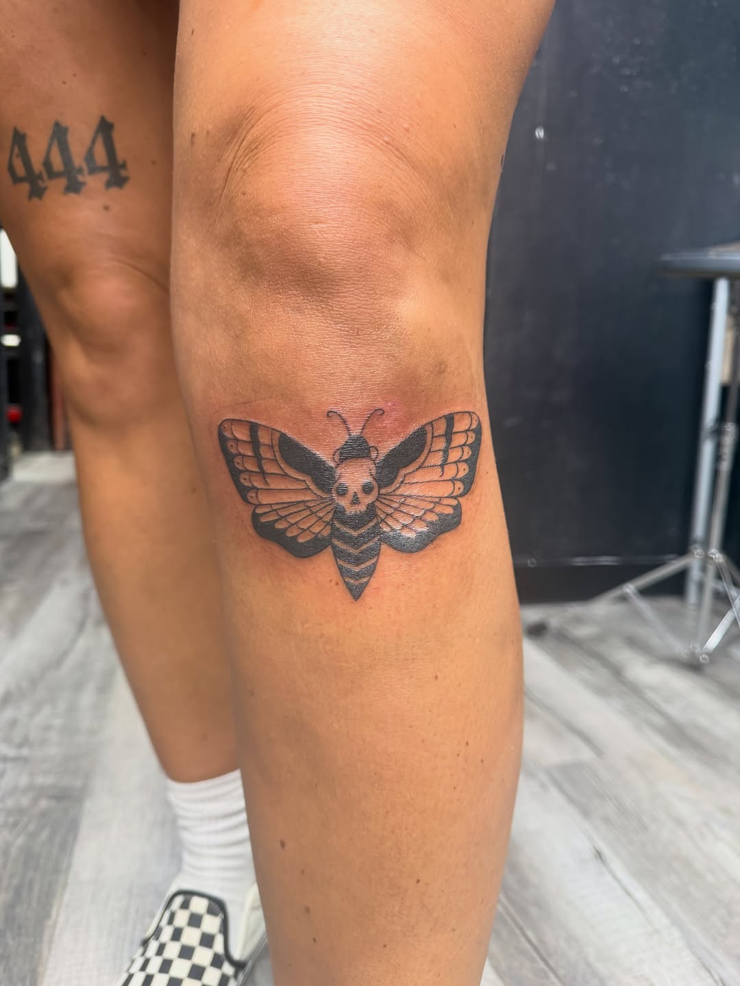Tattoo by @haileysharpstabs — black_and_grey, dark_realism
