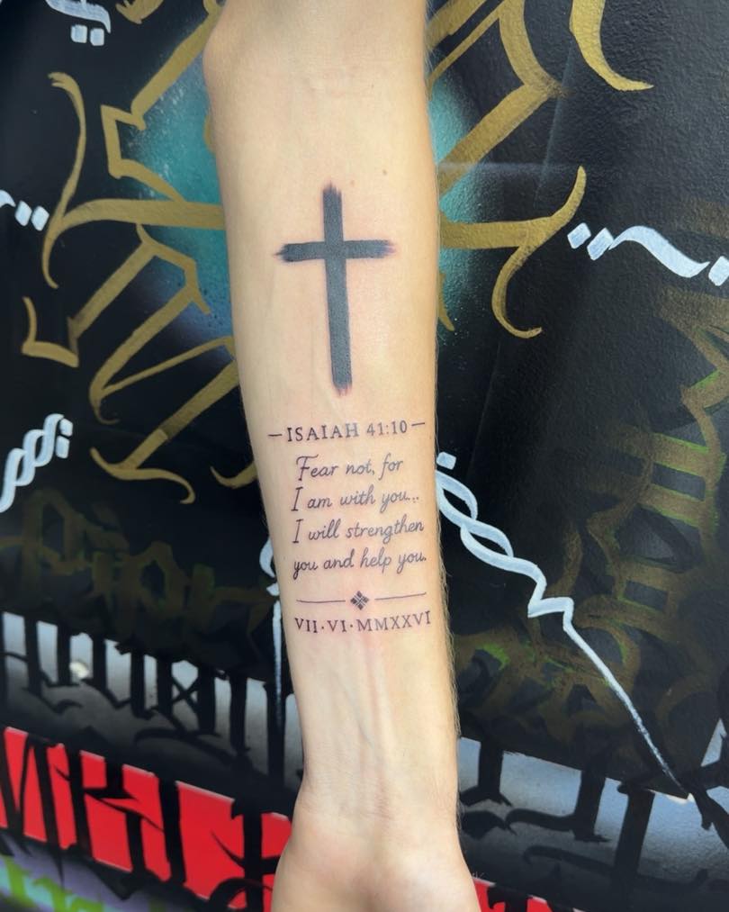 Tattoo by @tattoosbysoldiermike — lettering_script, black_and_grey