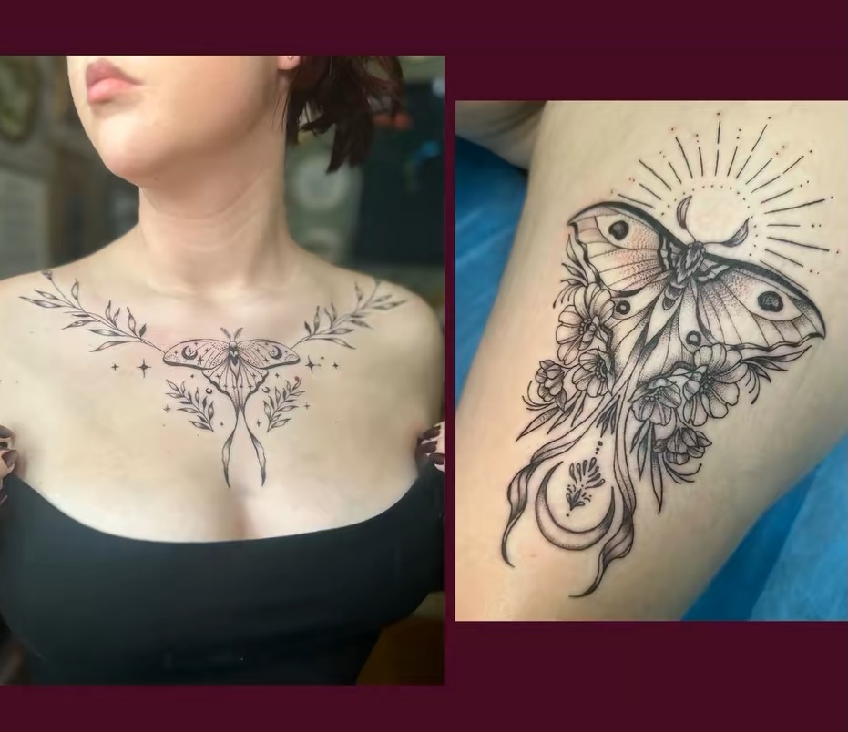 Tattoo by @ceciliamarietattoos — black_and_grey, ornamental