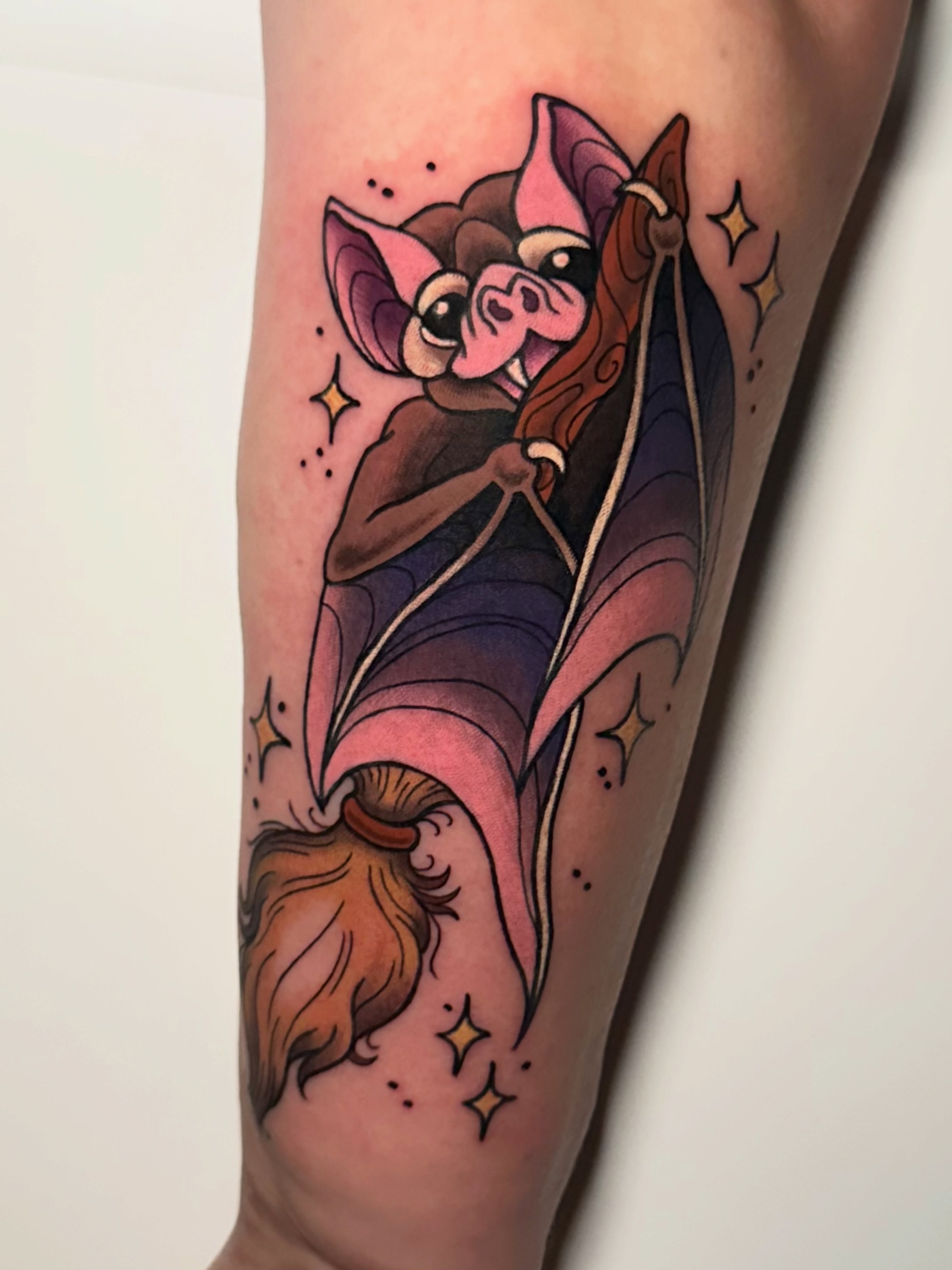 Tattoo by @happycampertattoos โ new_school, illustrative