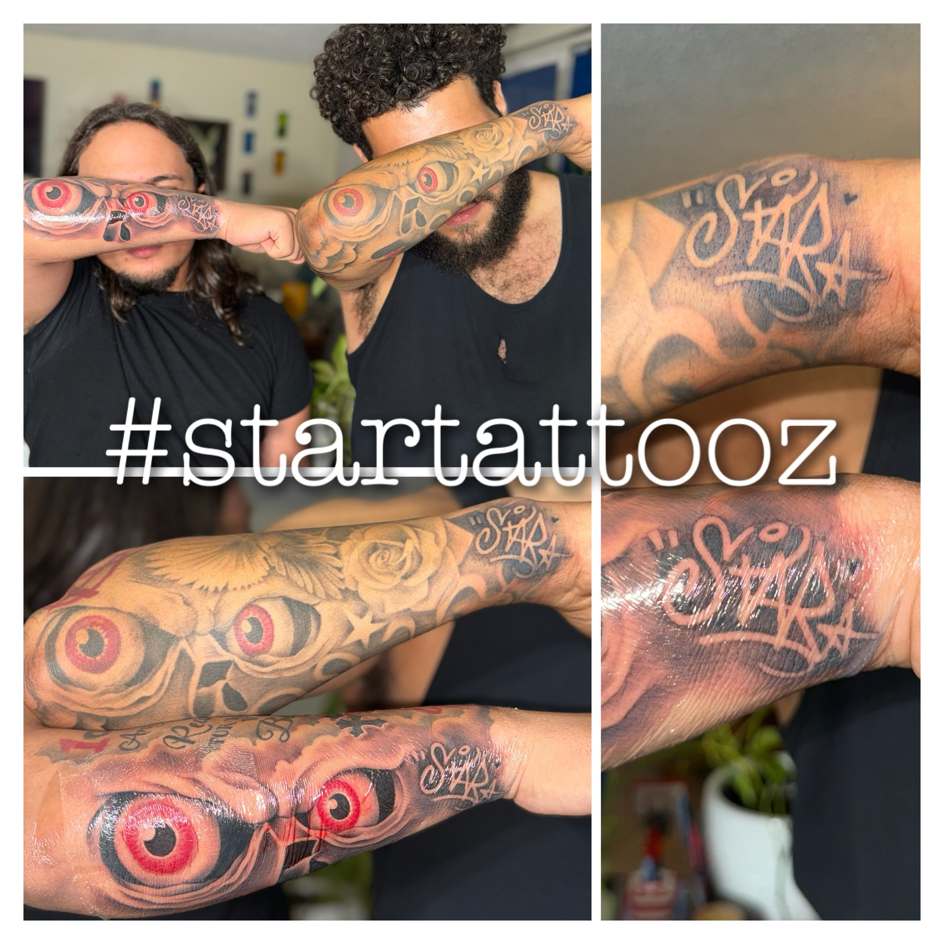 Eyes and skull realism tattoo on the forearm by StarTattooz - the one & only