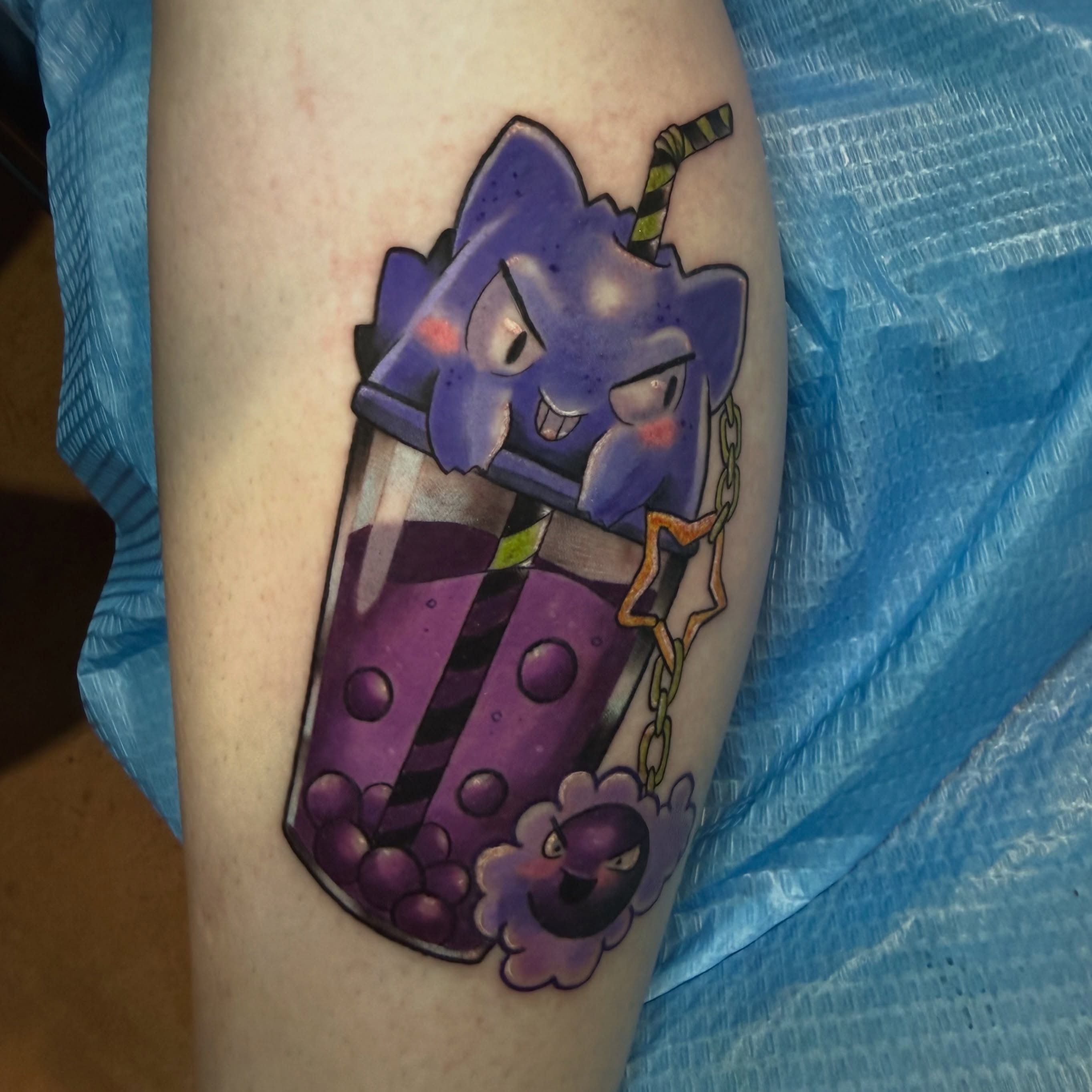 Tattoo by @rprebleart_tattoo — dotwork, anime