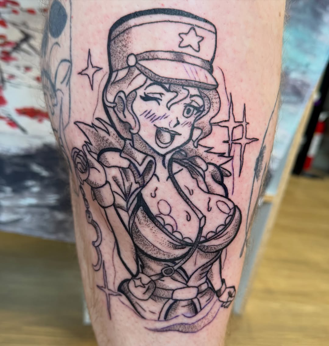 Military nurse American traditional tattoo on the forearm by Christopher Anderson-arnesen