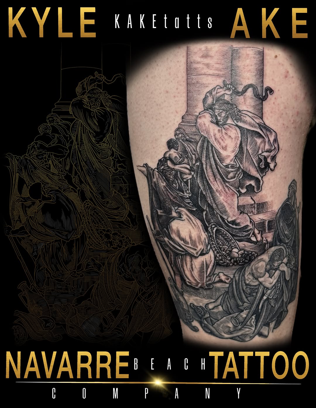 Tattoo by @kaketatts — black_and_grey, realism