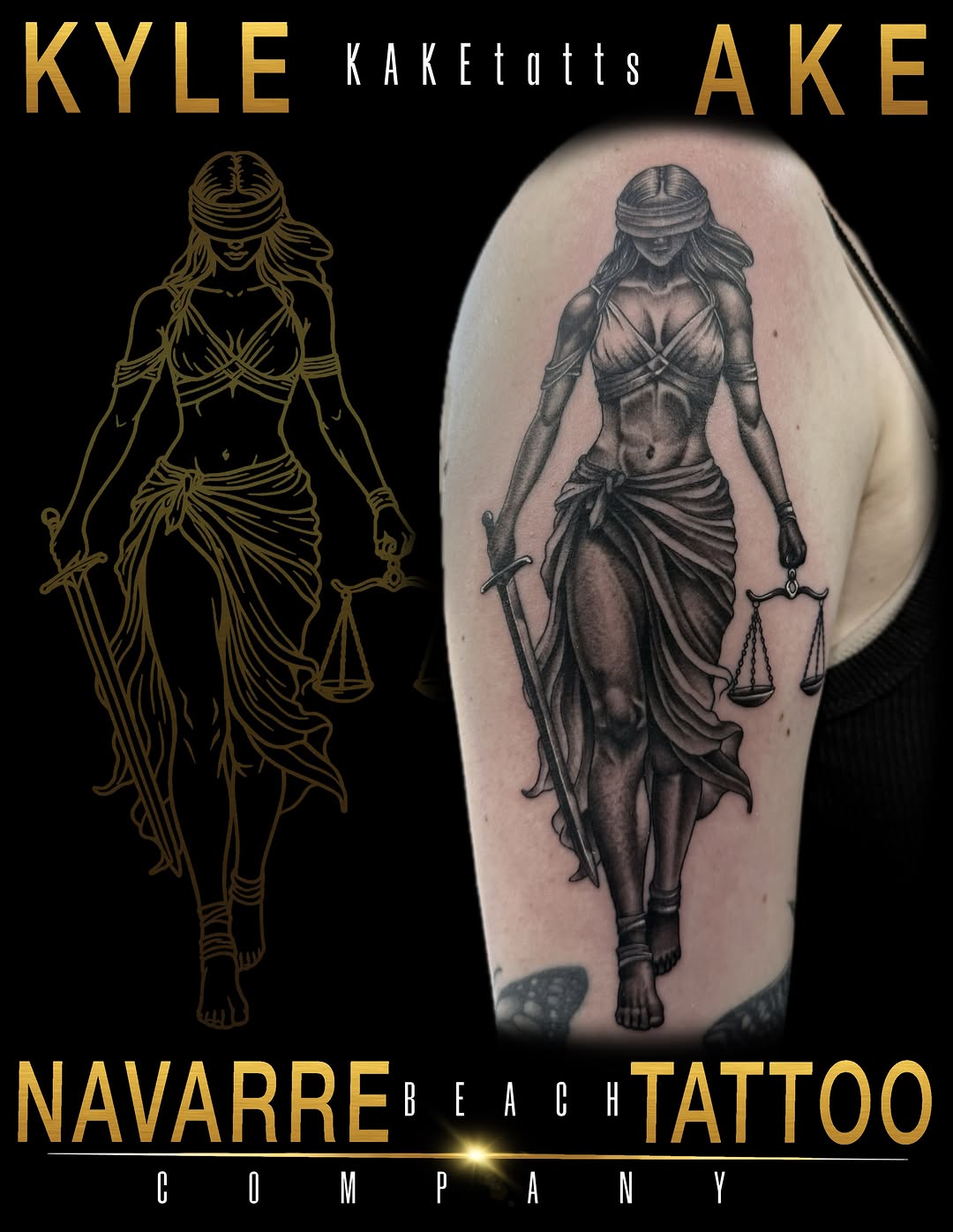 Tattoo by @kaketatts — black_and_grey, realism