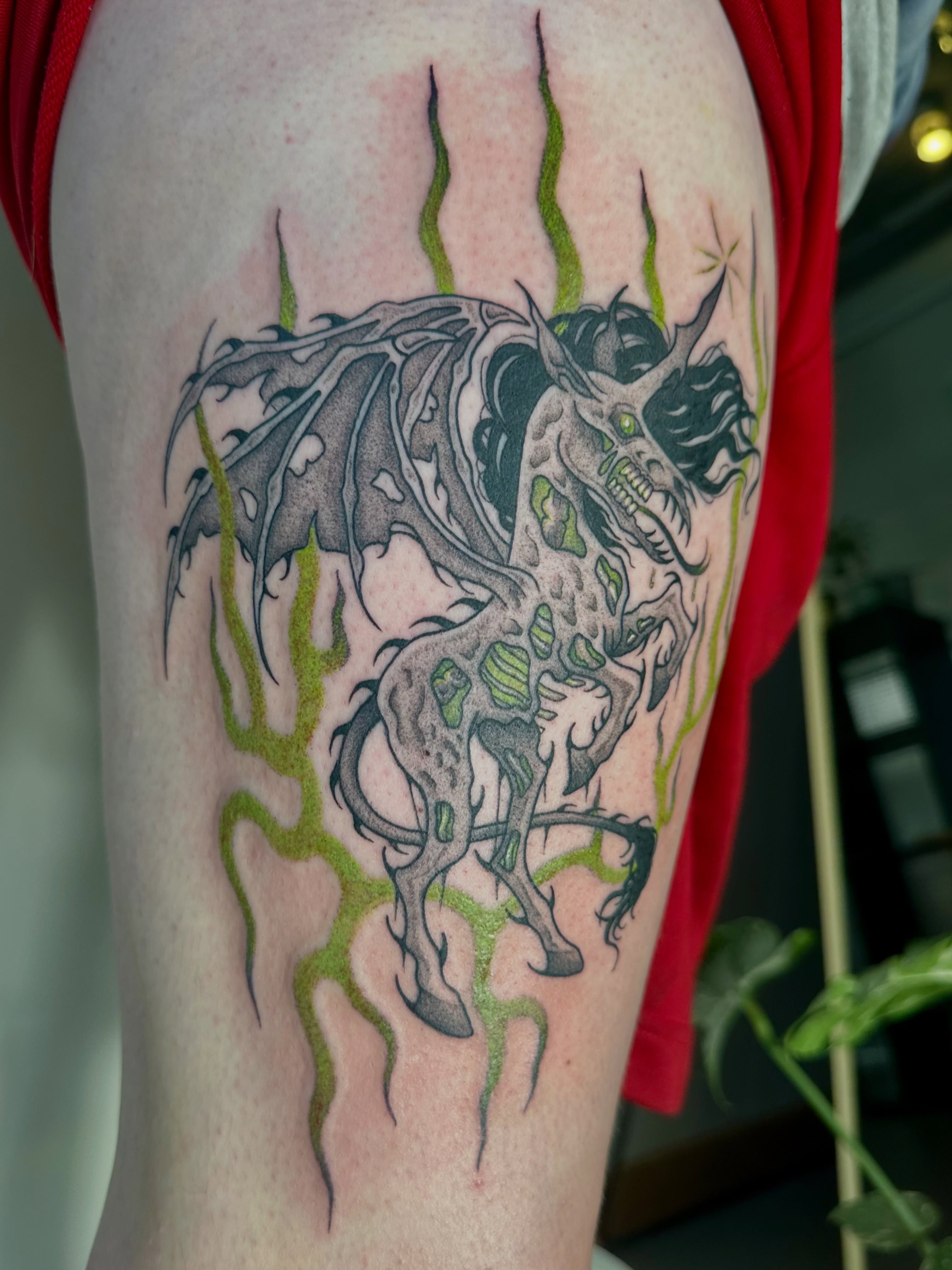 Tattoo by @ooey.gooey.tattooey — new_school, dotwork