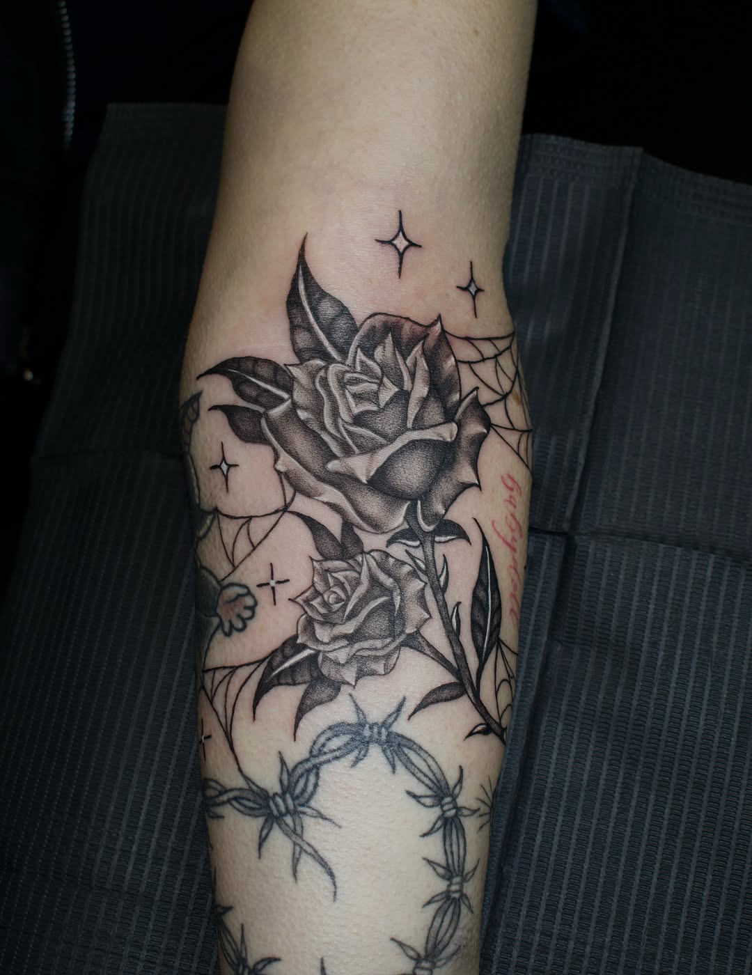 Tattoo by @needlemami — black_and_grey, realism