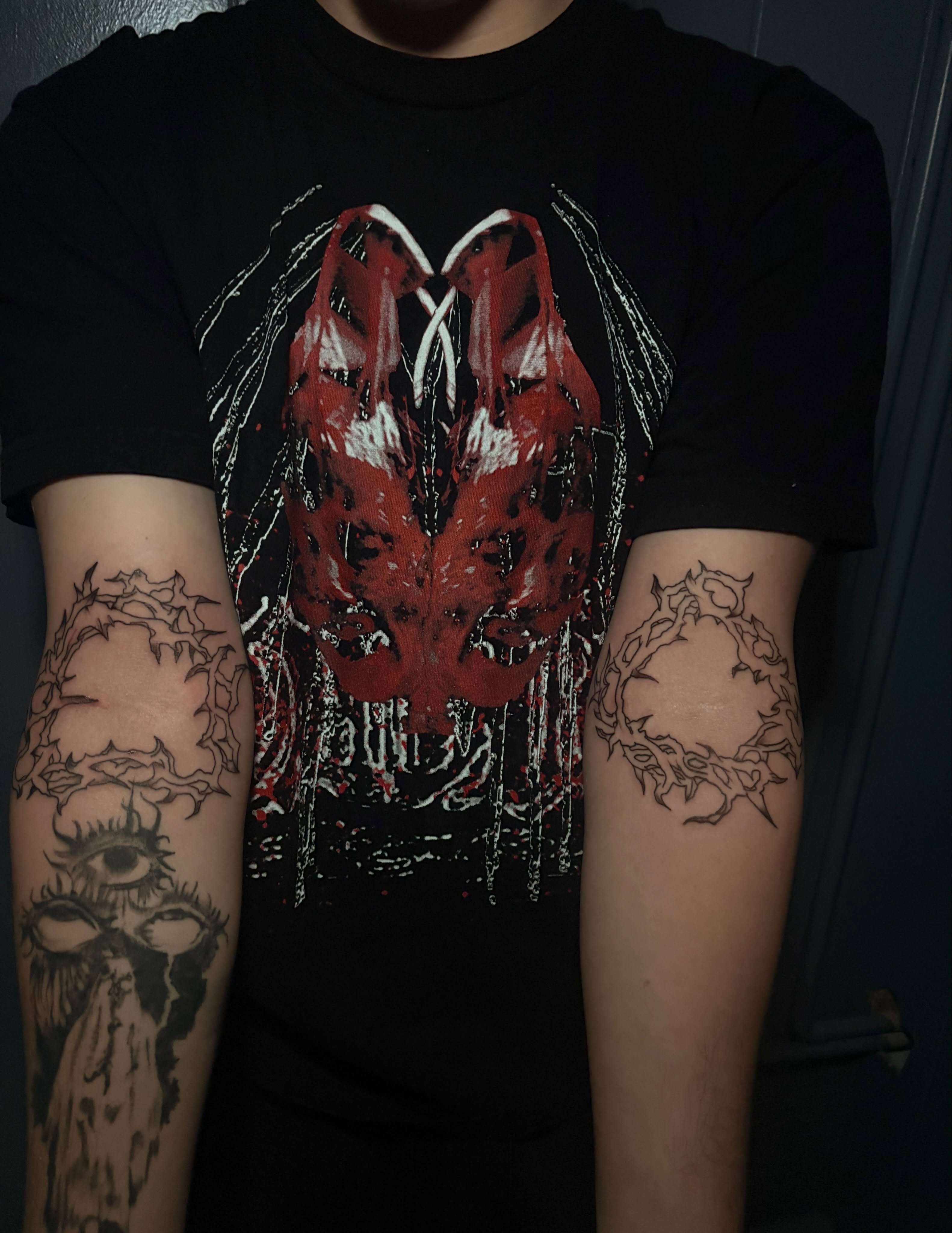 Mask dark realism tattoo on the forearm by 𝕯𝖆𝖒𝖎𝖆𝖓 𝕬𝖗𝖗𝖎𝖊𝖙𝖆