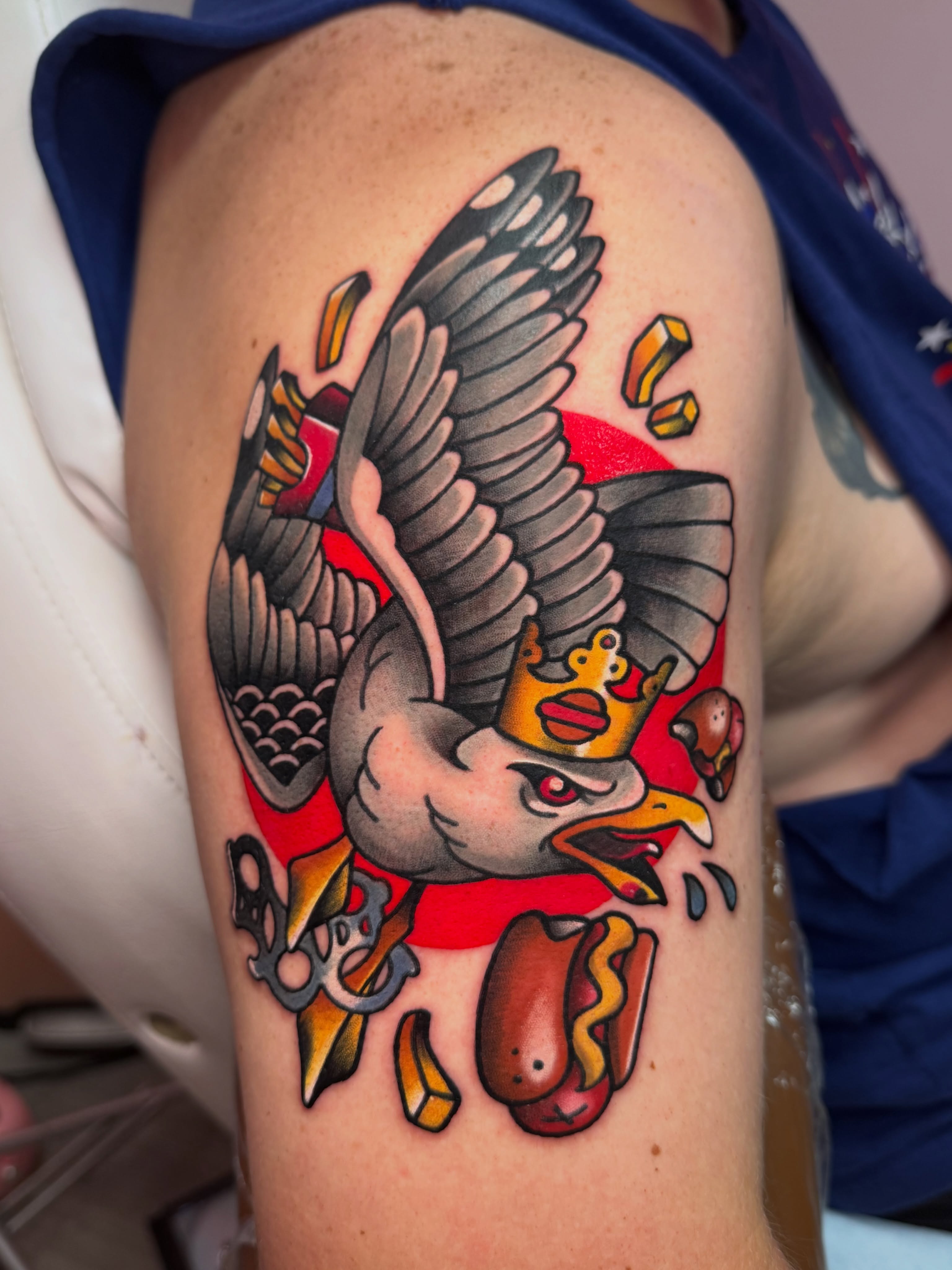 Eagle with crown American traditional tattoo on the forearm by ✣ ᴛɪᴀʀᴀ ɢᴏʀᴅᴏɴ ✣ video games