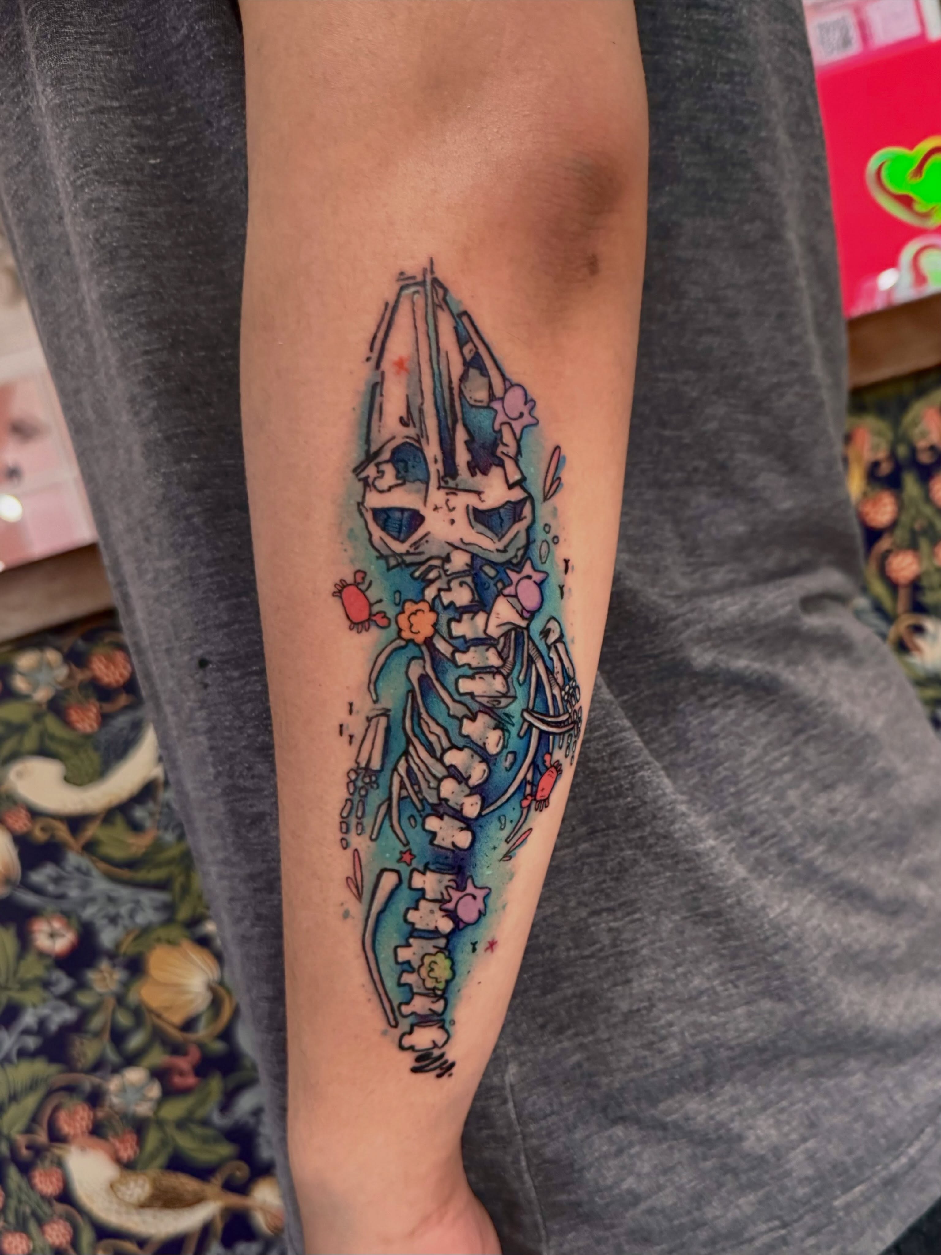 Tattoo by @topaciotattoos — watercolor, surrealism