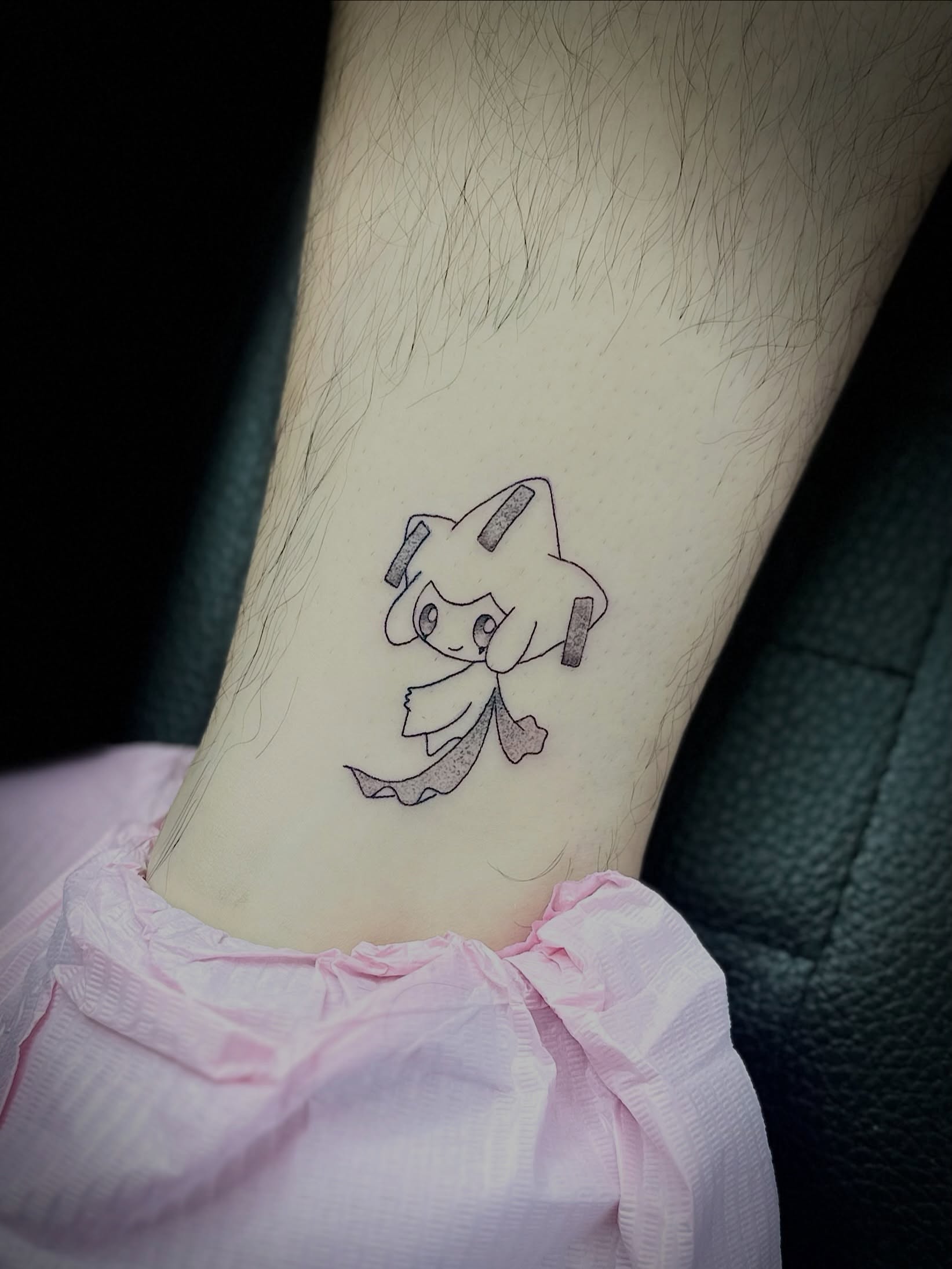 Dog-like creature dotwork tattoo on the forearm by NuNu